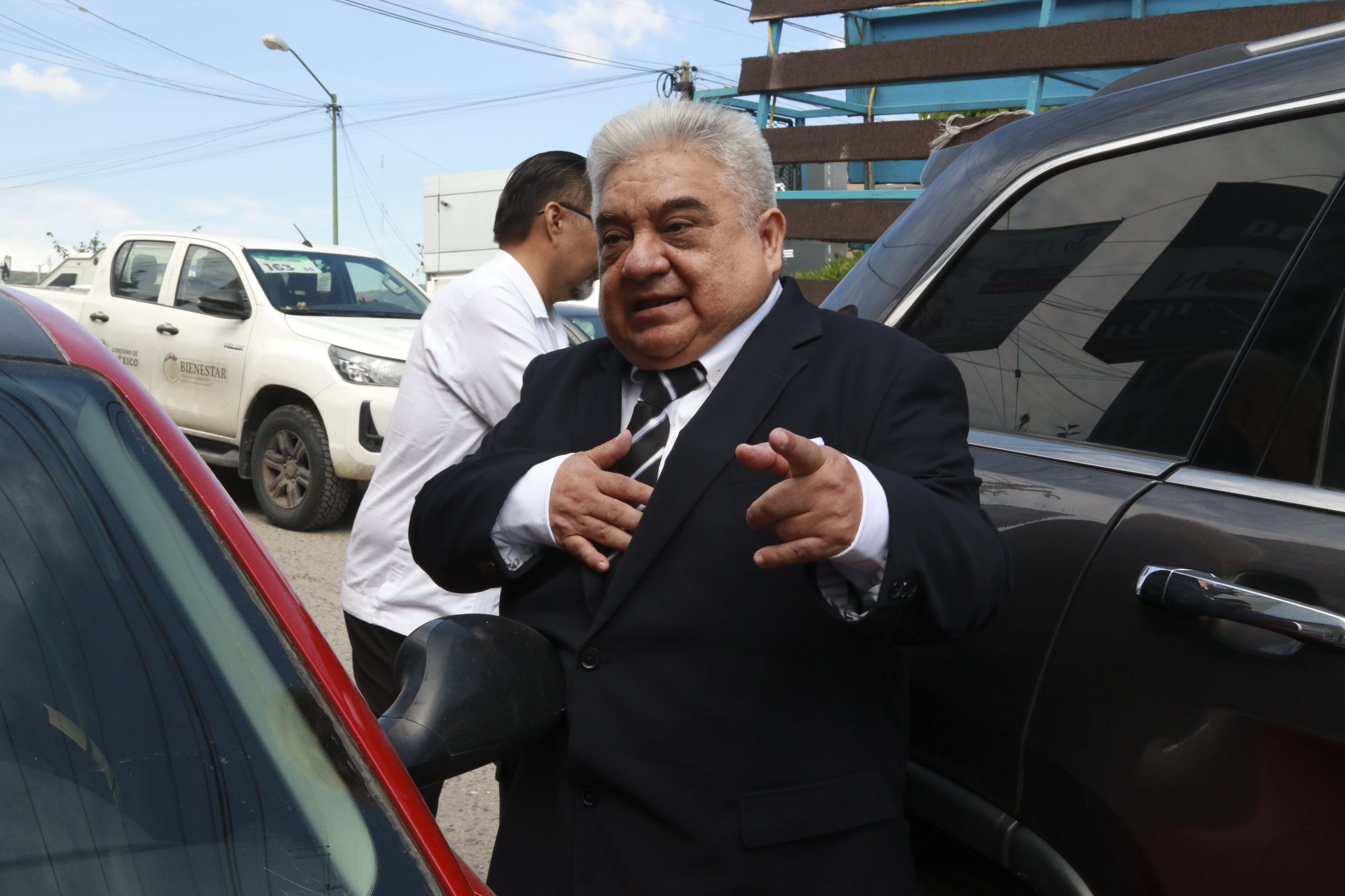 Gustavo Alarcon gestures prior to his swearing-in as mayor of Chilpancingo, in Guerrero state, Mexico, Thursday, Oct. 10, 2024, days after former Mayor Alejandro Arcos was killed after less than a week in office. (AP Photo/Alejandrino Gonzalez)