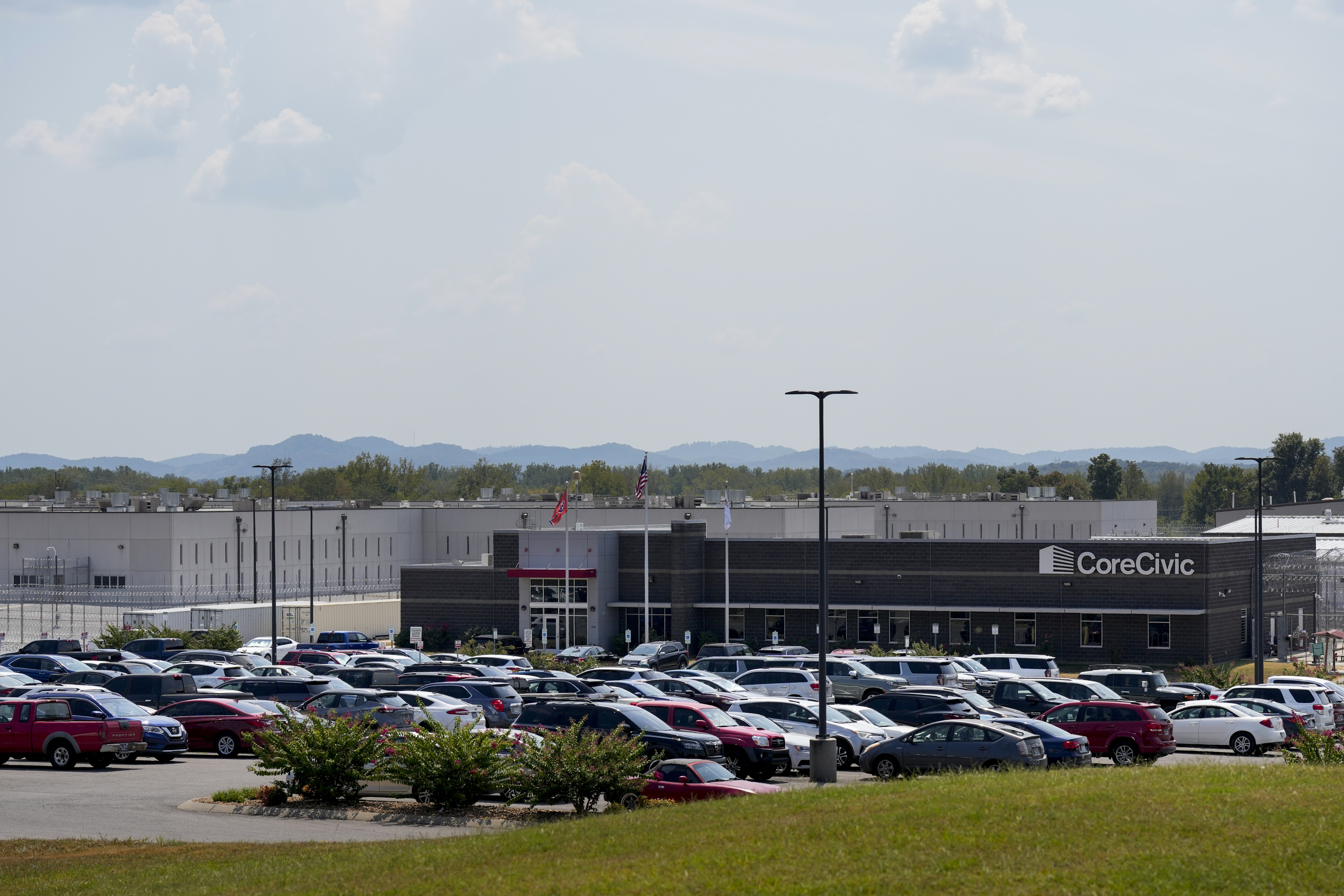 Trousdale Turner Correctional Center operated by CoreCivic is seen Thursday, Aug. 29, 2024, in Hartsville, Tenn. (AP Photo/George Walker IV)