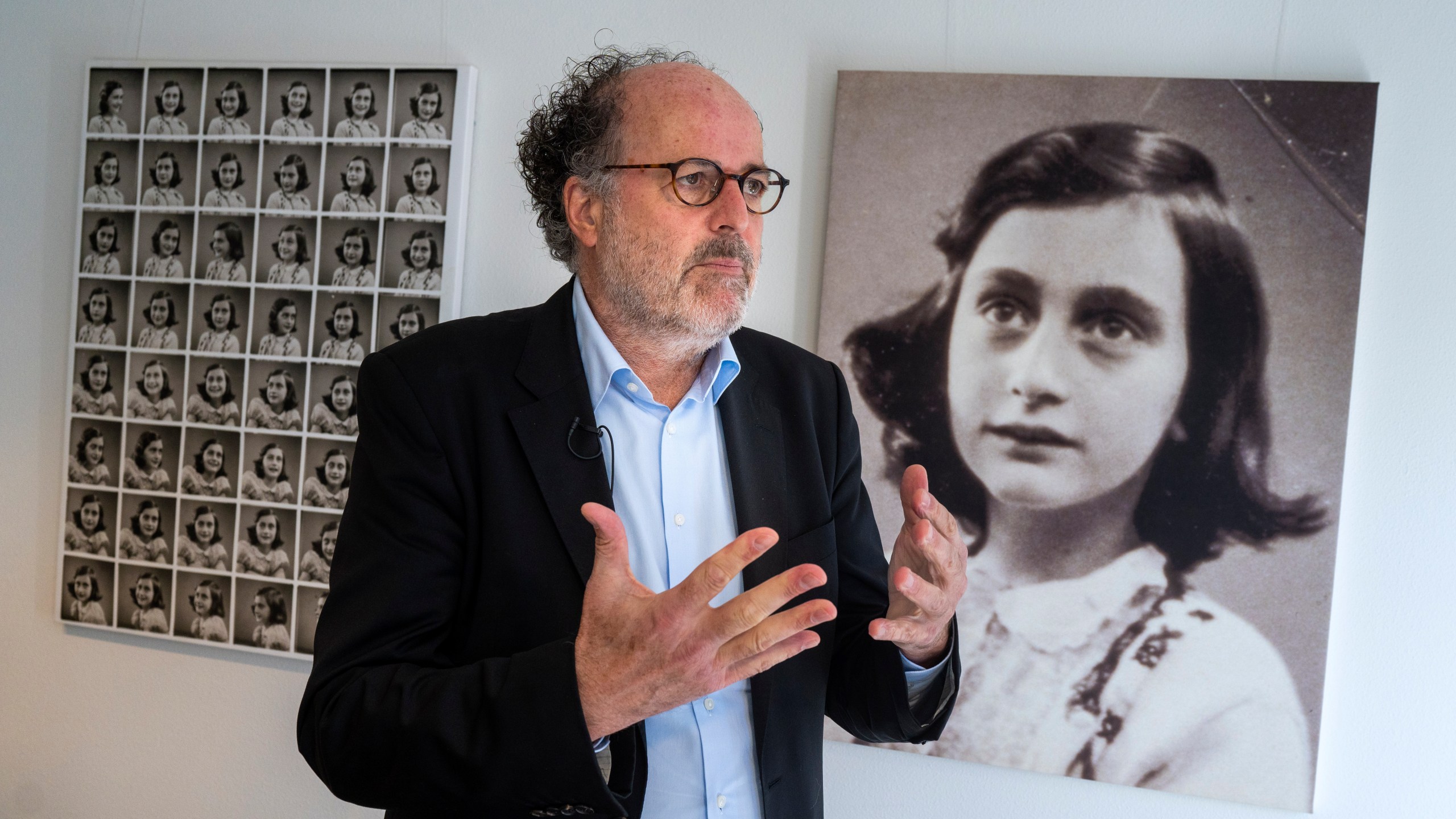 Anne Frank House director Ronald Leopold talks about the upcoming exhibit in New York during an interview in Amsterdam, Netherlands, Friday, Oct. 4, 2024. (AP Photo/Peter Dejong)