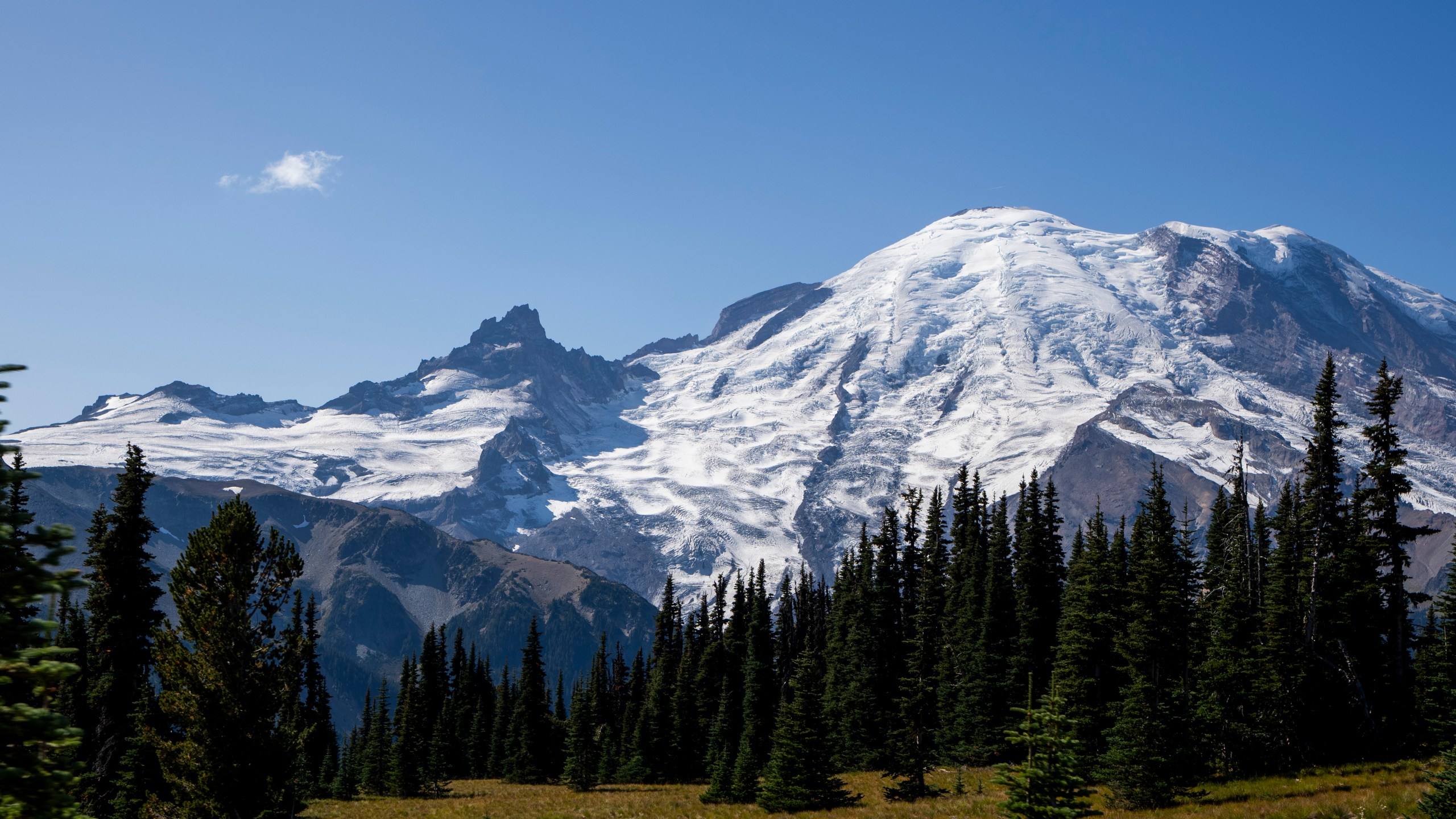 FILE - Mount Rainier is pictured Sept. 21, 2023, at Mount Rainier National Park, from Sunrise, Wash. (AP Photo/Lindsey Wasson, File)