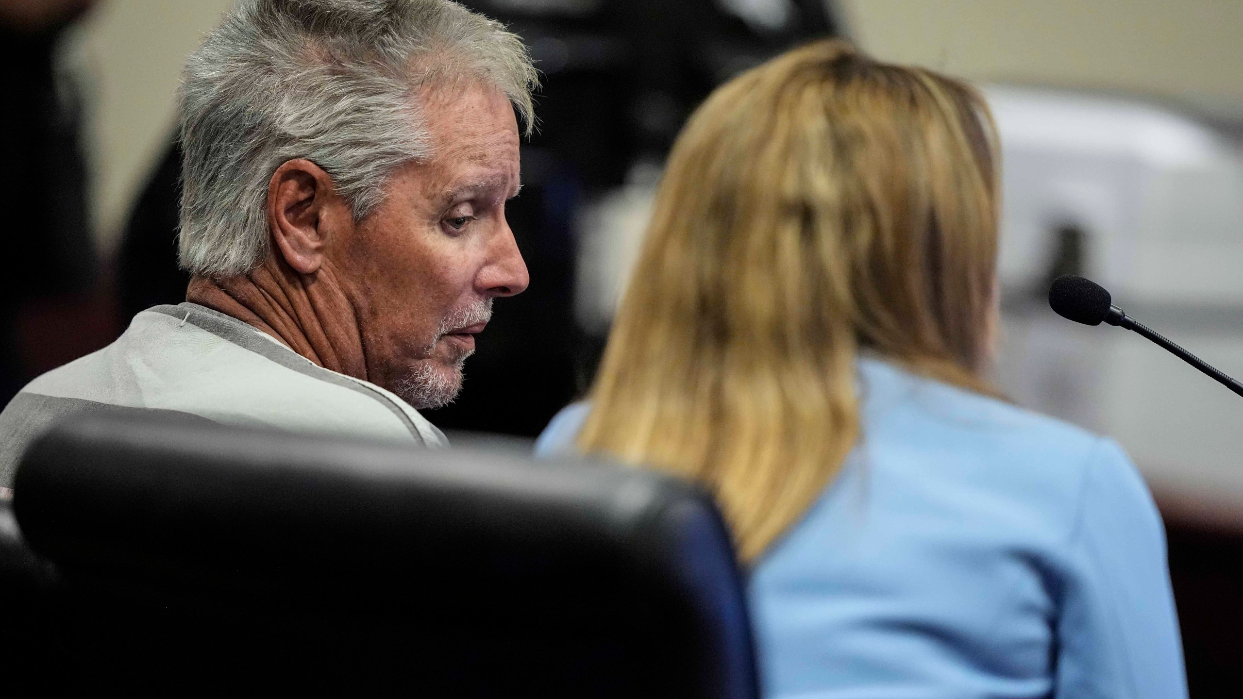 FILE - Colin Gray, 54, the father of Apalachee High School shooter Colt Gray, 14, sits in the Barrow County courthouse for his first appearance, Sept. 6, 2024, in Winder, Ga. (AP Photo/Brynn Anderson, File)