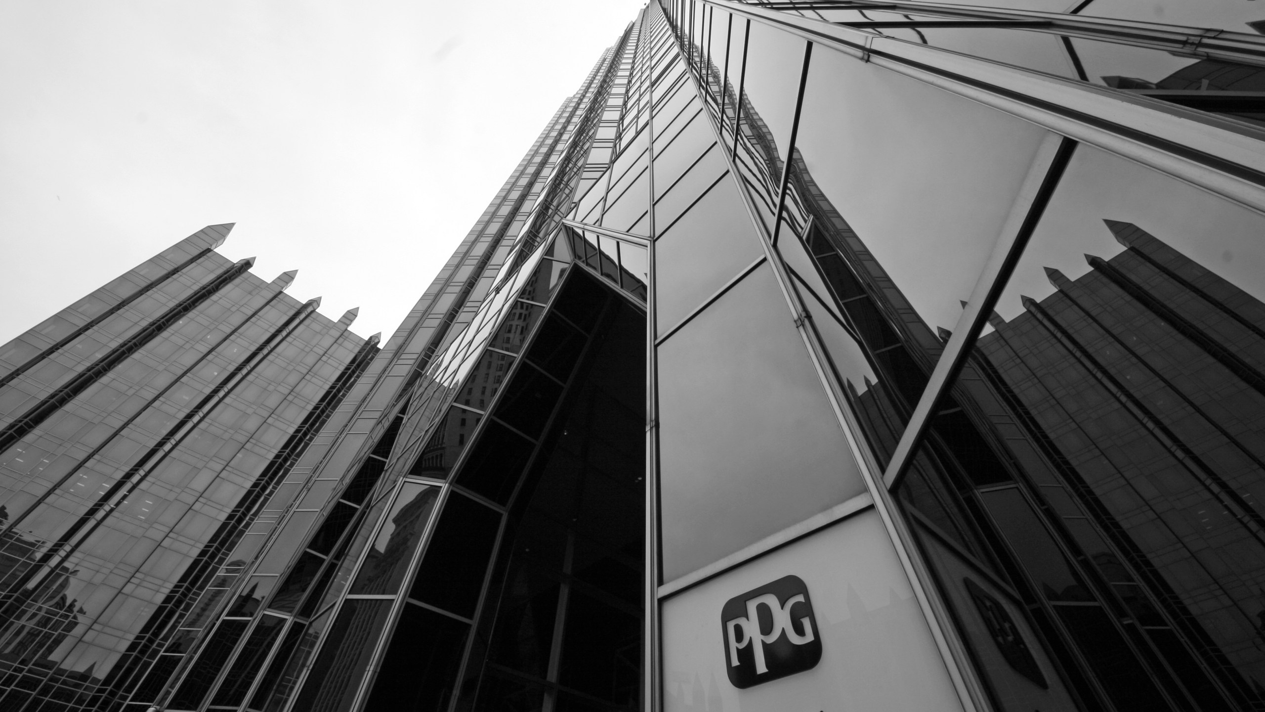 FILE - The PPG Industries headquarters is seen in downtown Pittsburgh, April 24, 2017. (AP Photo/Gene J. Puskar, File)