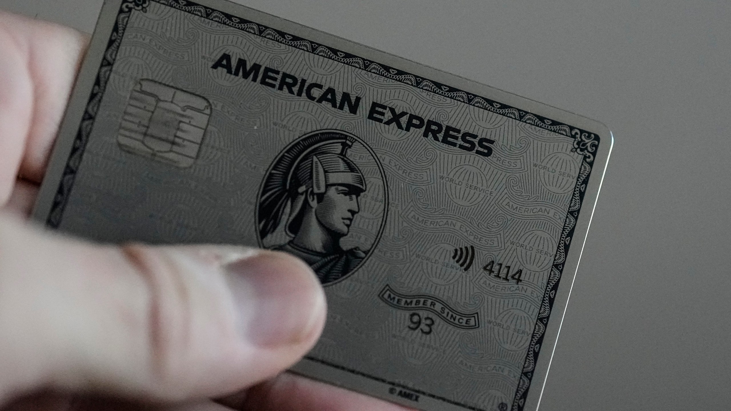 FILE - An American Express card is shown on Jan. 18, 2024, in Atlanta. (AP Photo/Mike Stewart, File)