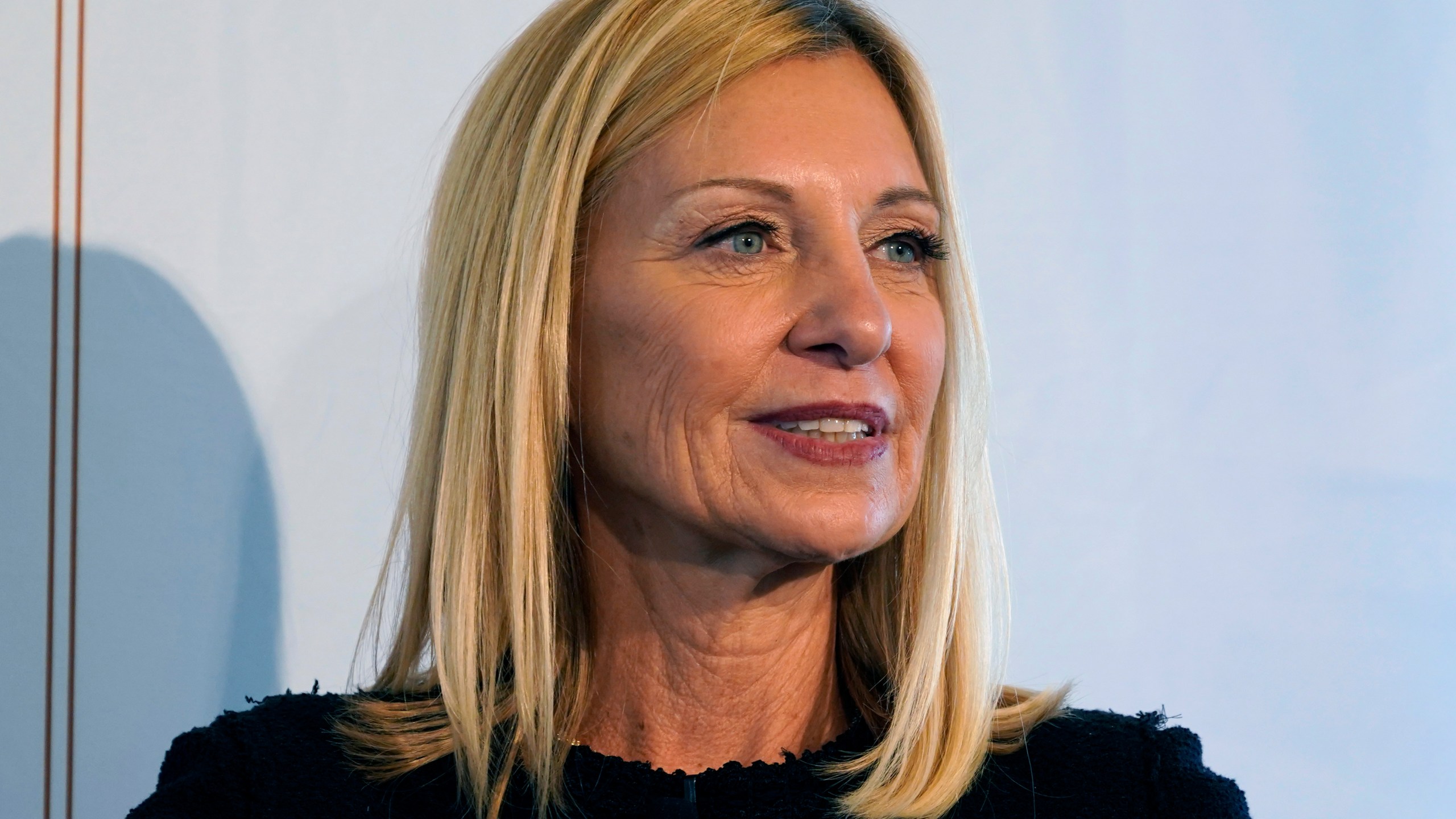 FILE - CVS Health President and Chief Executive Officer Karen Lynch speaks during a gathering at the Boston College's Chief Executives Club, Wednesday, Oct. 12, 2022, in Boston. (AP Photo/Charles Krupa)