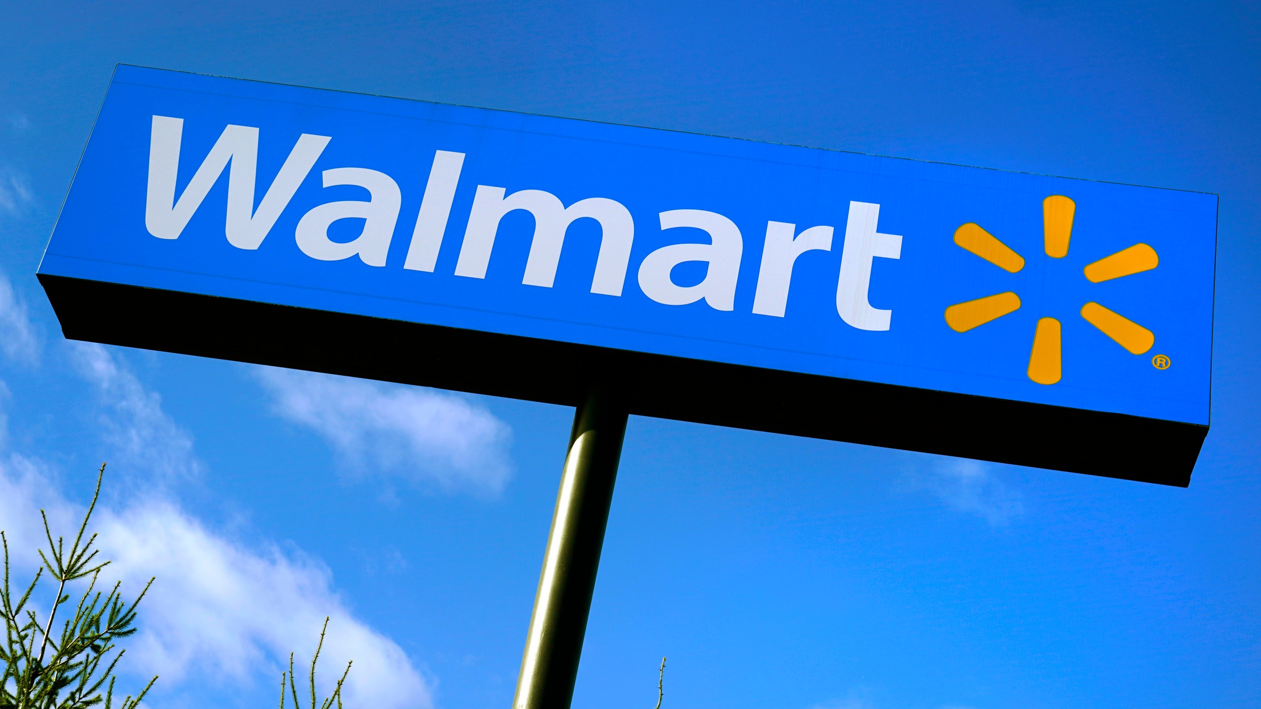 FILE - A Walmart store sign is visible from Route 28 Nov. 18, 2020, in Derry, N.H. (AP Photo/Charles Krupa, File)