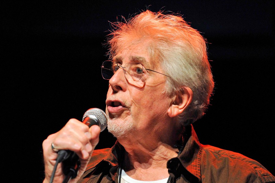 FILE - English blues singer John Mayall performs with his band The Bluesbreakers, on the stage of the Miles Davis hall during the 42nd Montreux Jazz Festival in Montreux, Switzerland, late Monday, July 7, 2008. (Sandro Campardo/Keystone via AP, File)