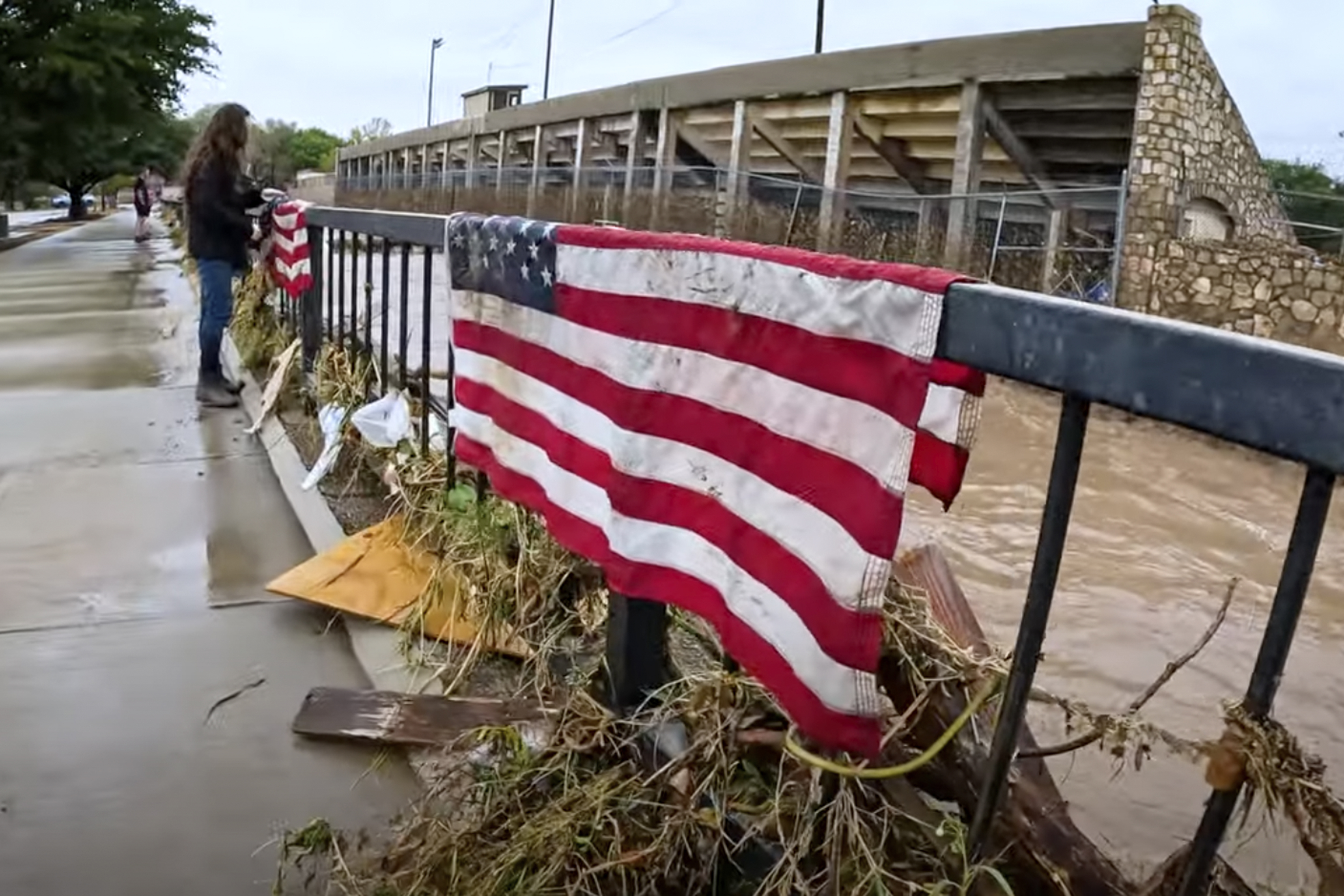 In this image taken from video, debris and damage and are seen from severe flooding in Roswell, N.M., Sunday, Oct. 20, 2024. (Juliana Halvorson via AP)