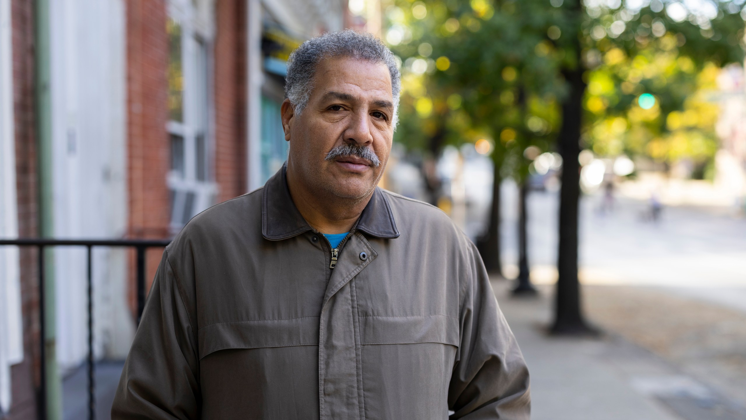 Dominican American voter pastor Miguel Cleto who plans to vote for Republican presidential nominee former President Donald Trump in the 2024 presidential election, poses in Allentown, Pa., Tuesday, Oct. 15, 2024. (AP Photo/Ryan Collerd)