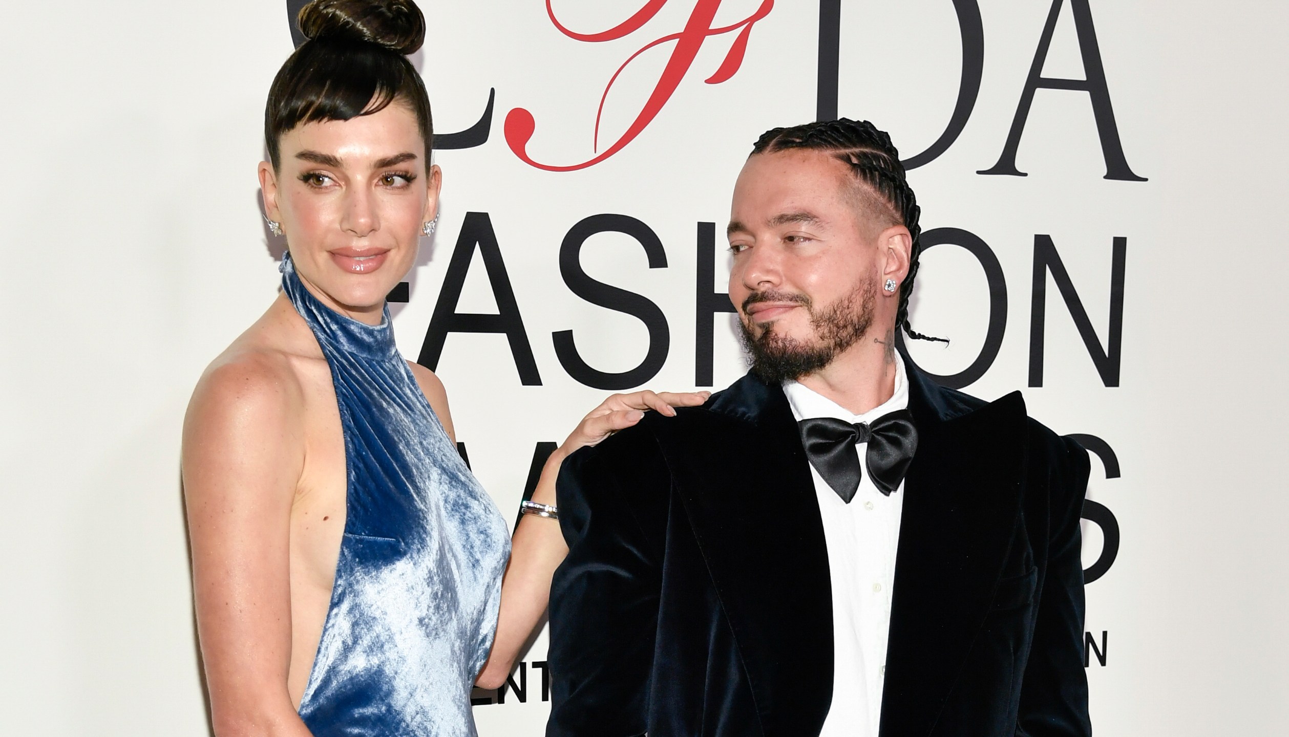 Valentina Ferrer, left, and J Balvin attend the CFDA Fashion Awards at the American Museum of Natural History on Monday, Oct. 28, 2024, in New York. (Photo by Evan Agostini/Invision/AP)