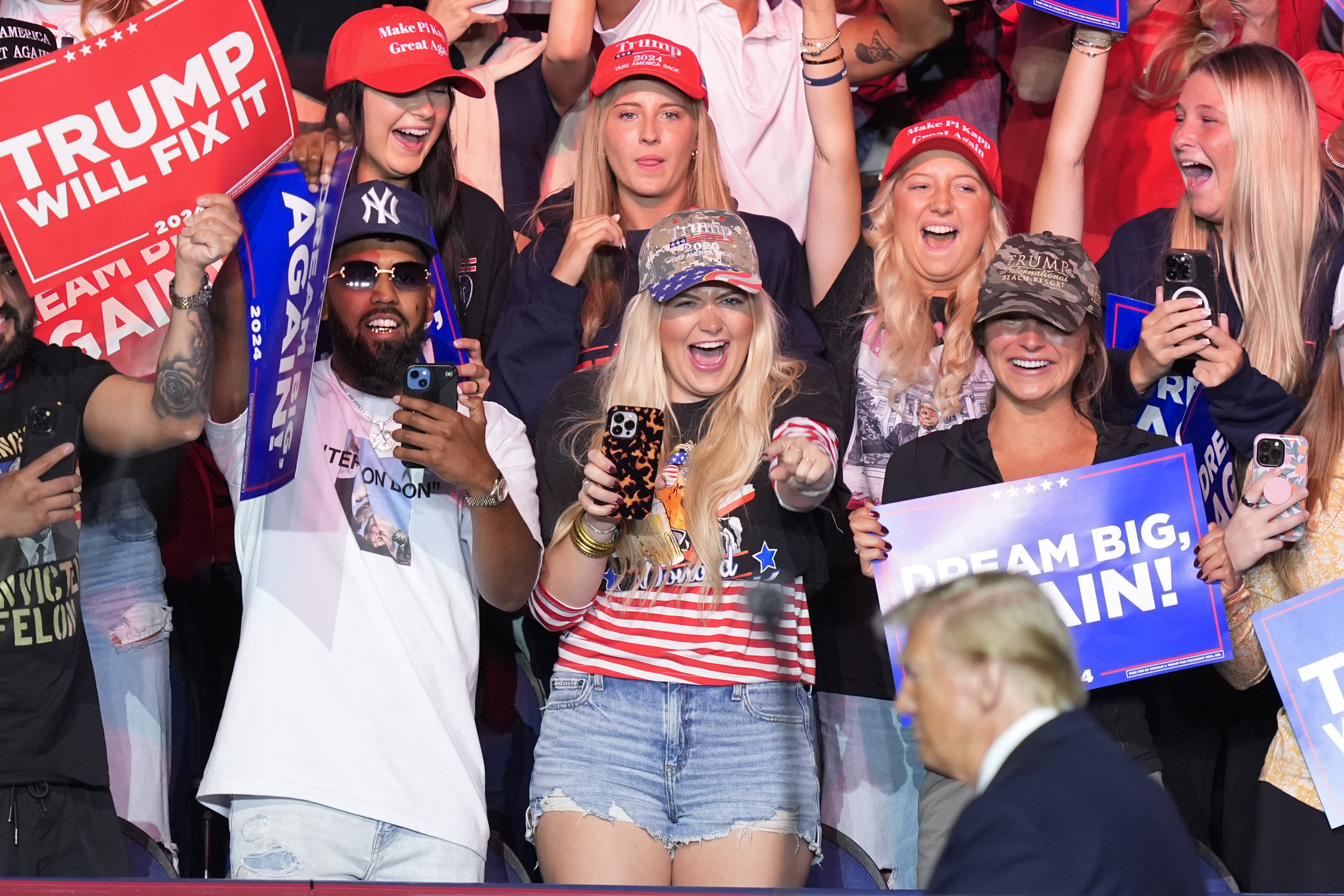 Republican presidential nominee former President Donald Trump arrives to speak at a campaign rally at First Horizon Coliseum, Saturday, Nov. 2, 2024, in Greensboro, NC. (AP Photo/Alex Brandon)