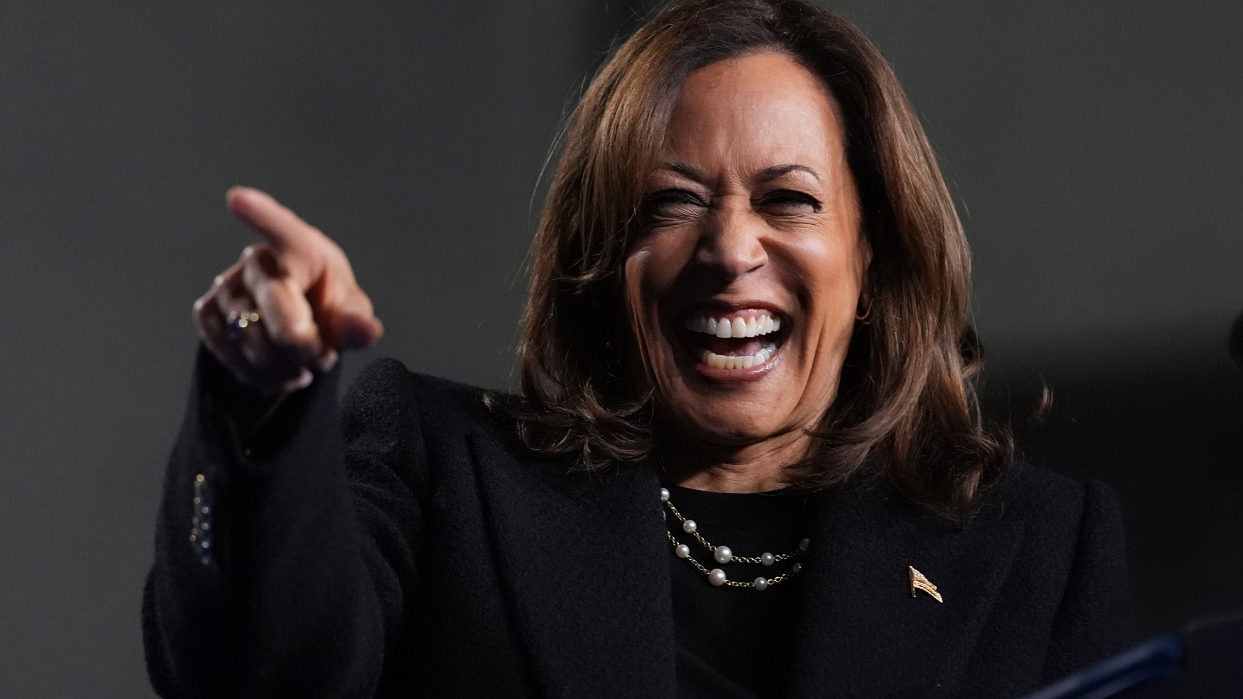 Democratic presidential nominee Vice President Kamala Harris speaks during a campaign rally in Memorial Hall at Muhlenberg College in Allentown, Pa., Monday, Nov. 4, 2024. (AP Photo/Jacquelyn Martin)