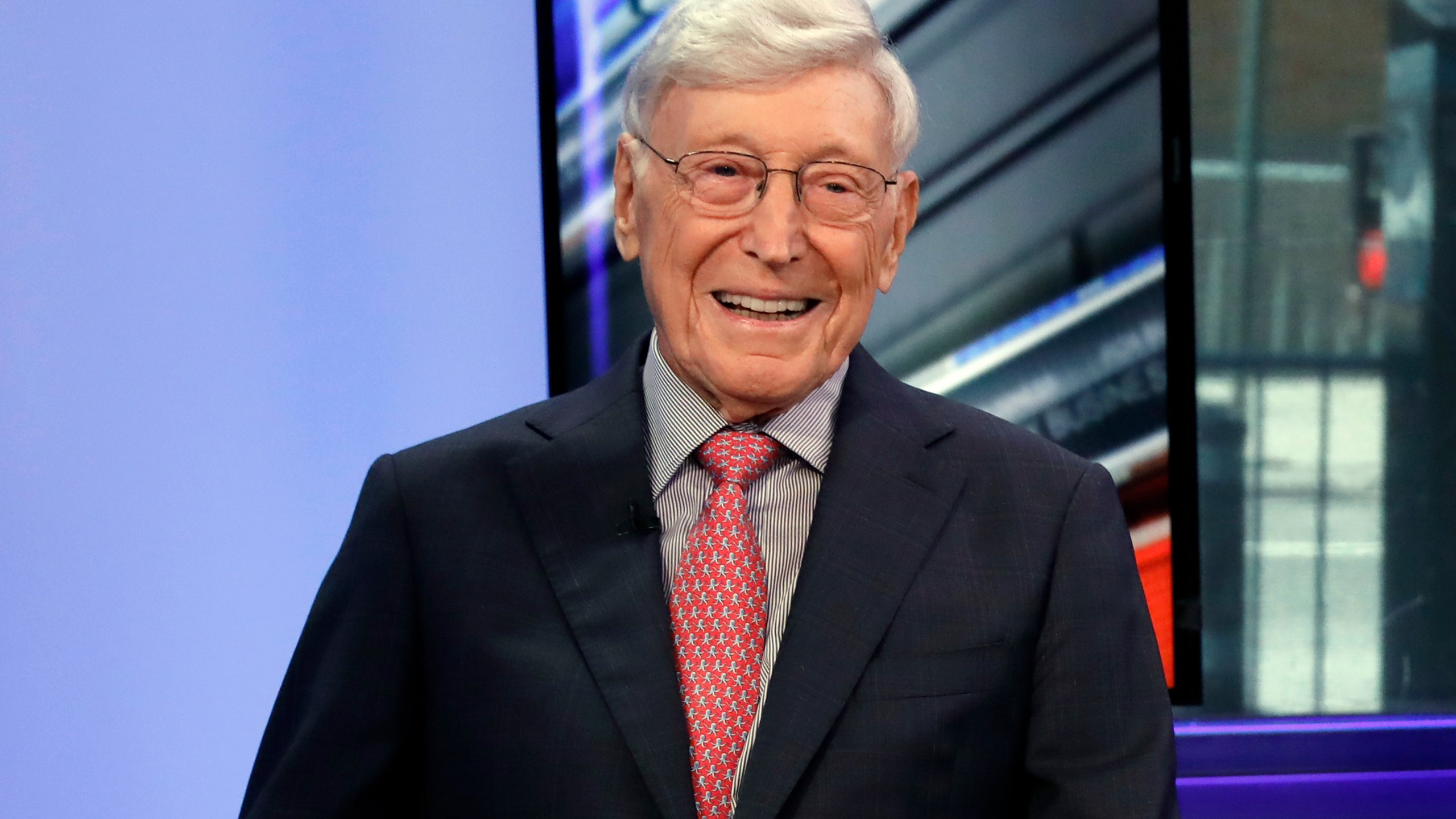 FILE - Home Depot co-founder Bernie Marcus appears on "Cavuto: Coast to Coast," with anchor Neil Cavuto, on the Fox Business Network, in New York, June 24, 2019. (AP Photo/Richard Drew, File)