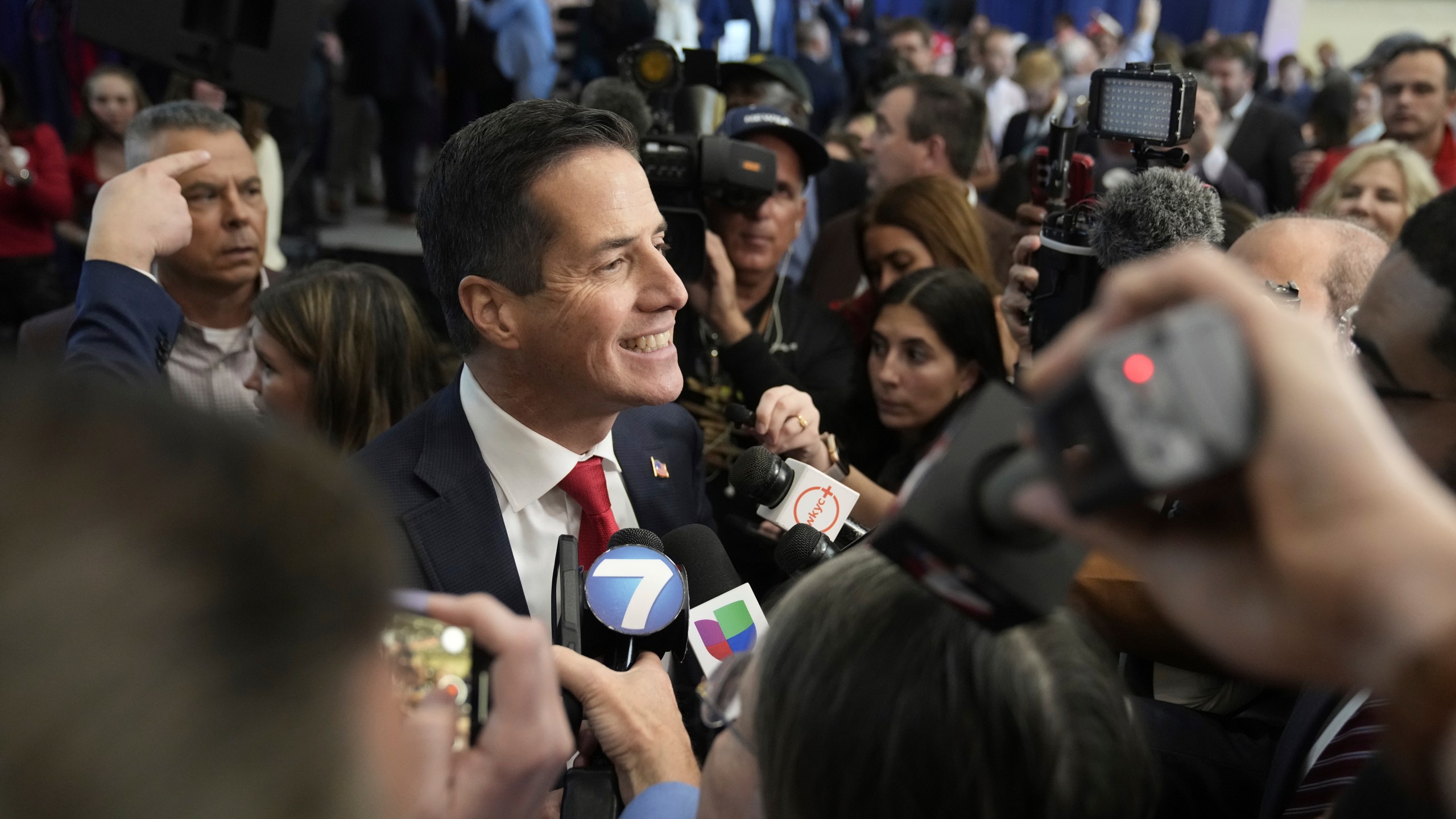 Ohio Republican Senate candidate Bernie Moreno during a watch party on election night, Tuesday, Nov. 5, 2024, in Westlake, Ohio. (AP Photo/Sue Ogrocki)