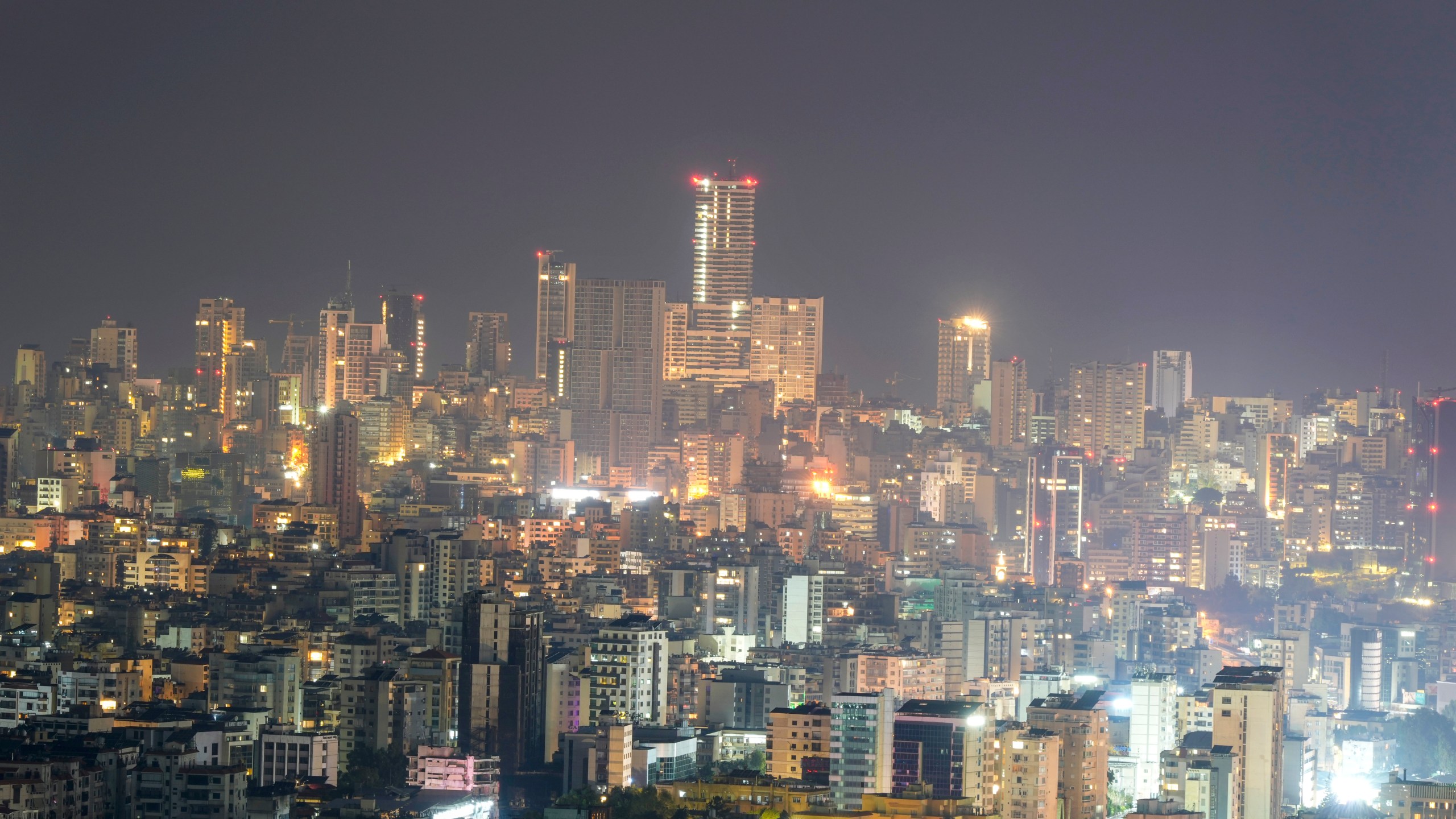 The capital city of Beirut skyline in the early morning, Lebanon, Tuesday, Nov. 5, 2024. (AP Photo/Hassan Ammar)