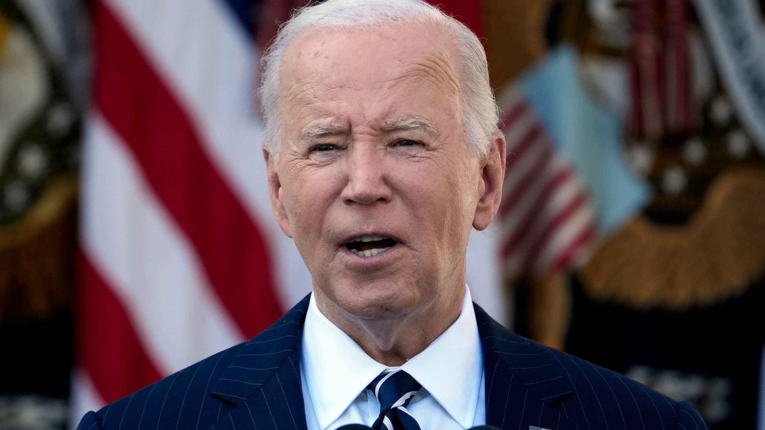 President Joe Biden speaks in the Rose Garden of the White House in Washington, Thursday, Nov. 7, 2024. (AP Photo/Susan Walsh)