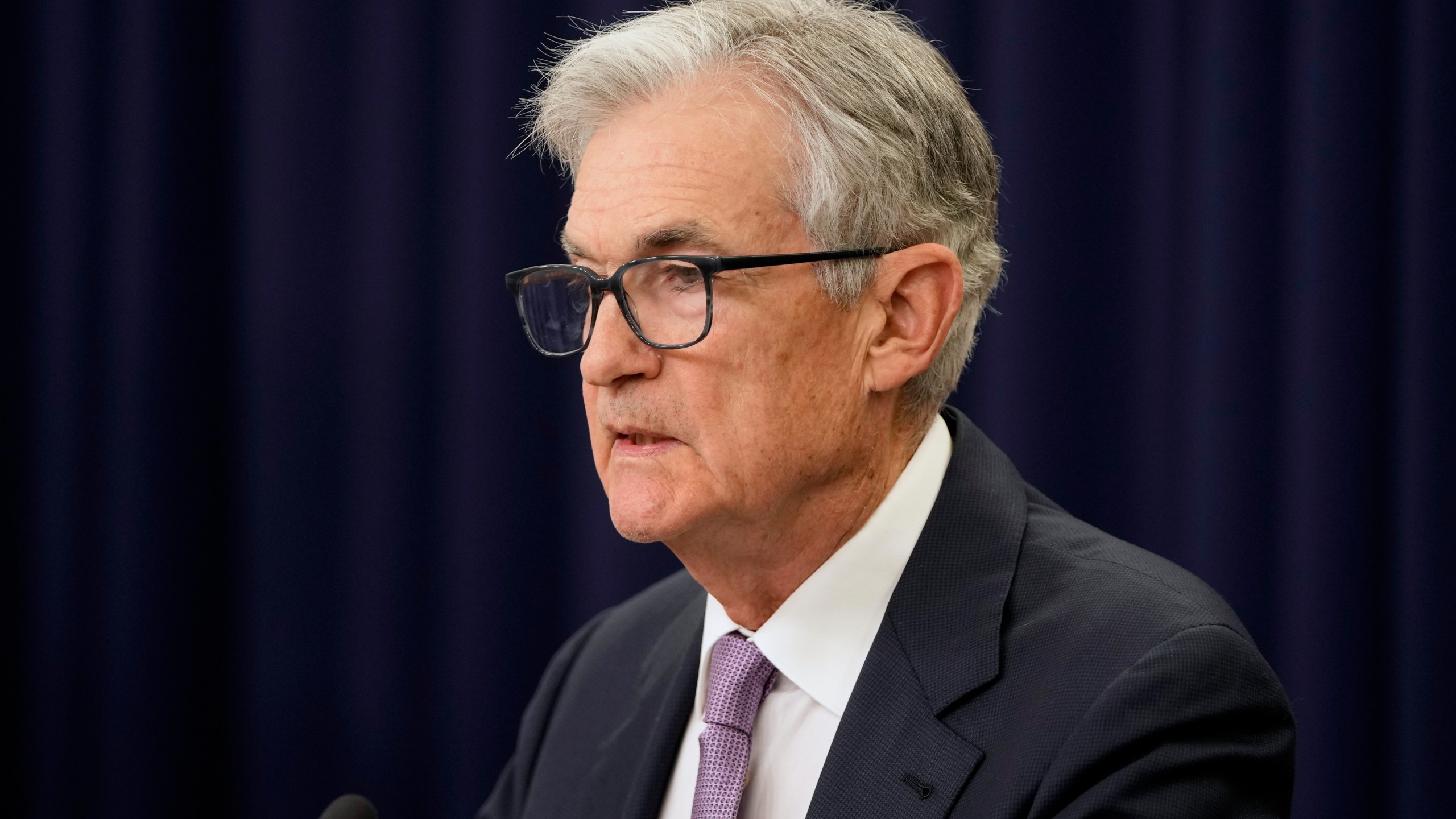 Federal Reserve Board Chairman Jerome Powell speaks during a news conference at the Federal Reserve in Washington, Thursday, Nov. 7, 2024. (AP Photo/Mark Schiefelbein)