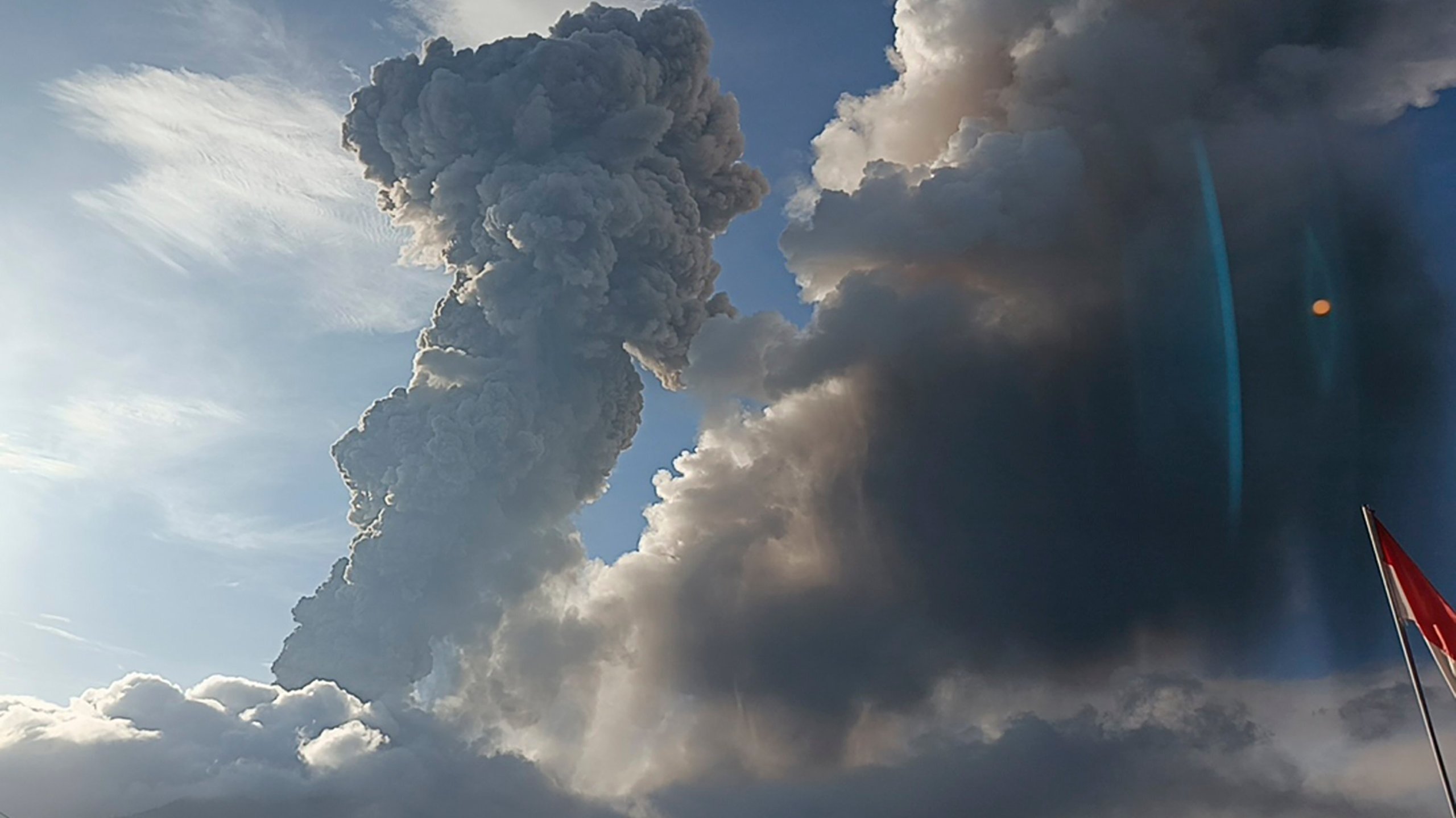 Mount Lewotobi Laki-Laki spews volcanic materials during an eruption, in East Flores, Indonesia, Thursday, Nov, 7, 2024. (AP Photo)