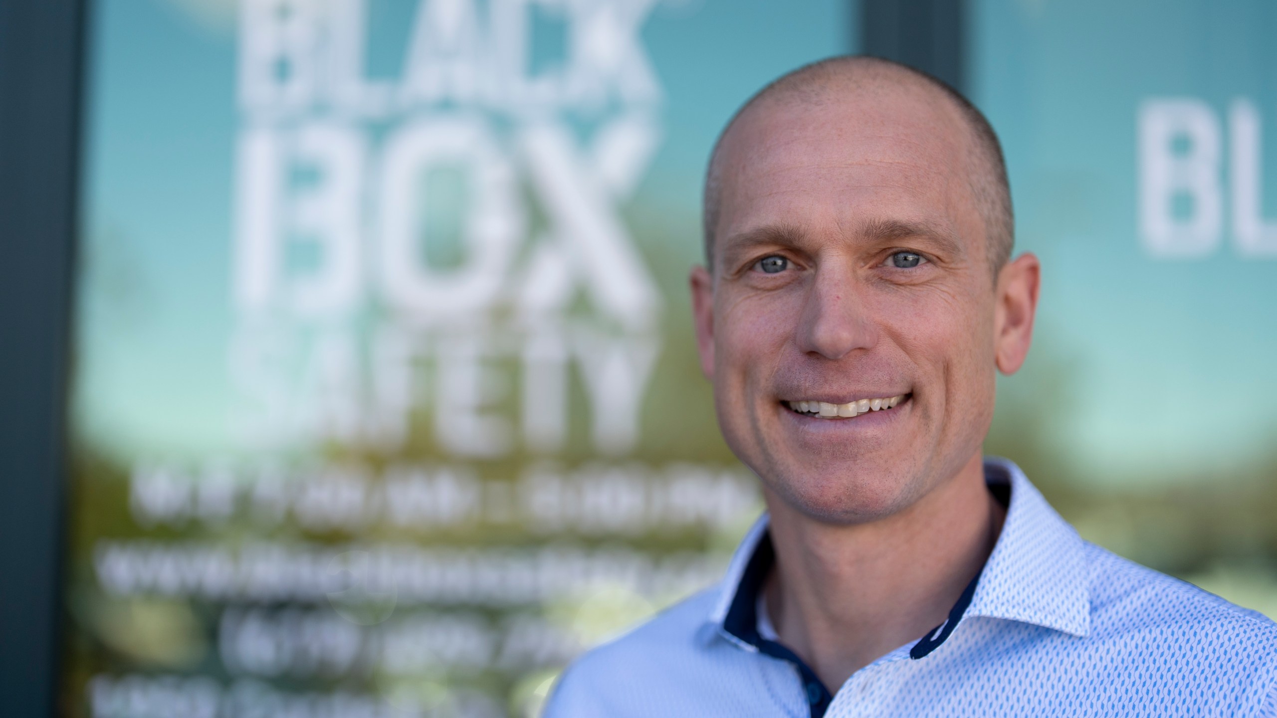 Veteran and business owner Jackson Dalton poses for a portrait at the Black Box Safety offices on Thursday, Nov. 7, 2024, in El Cajon, Calif. (AP Photo/Gregory Bull)