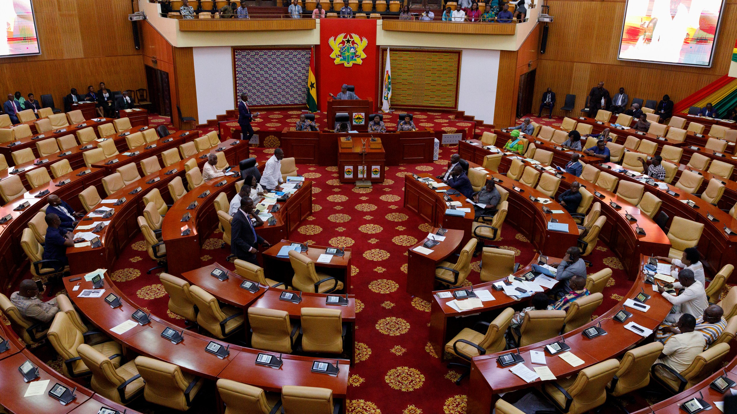 FILE - Speaker of Ghana Parliament Alban Sumana Bagbin speaks at the Parliament House in Accra, Feb. 28, 2024. (AP Photo/Misper Apawu, File)