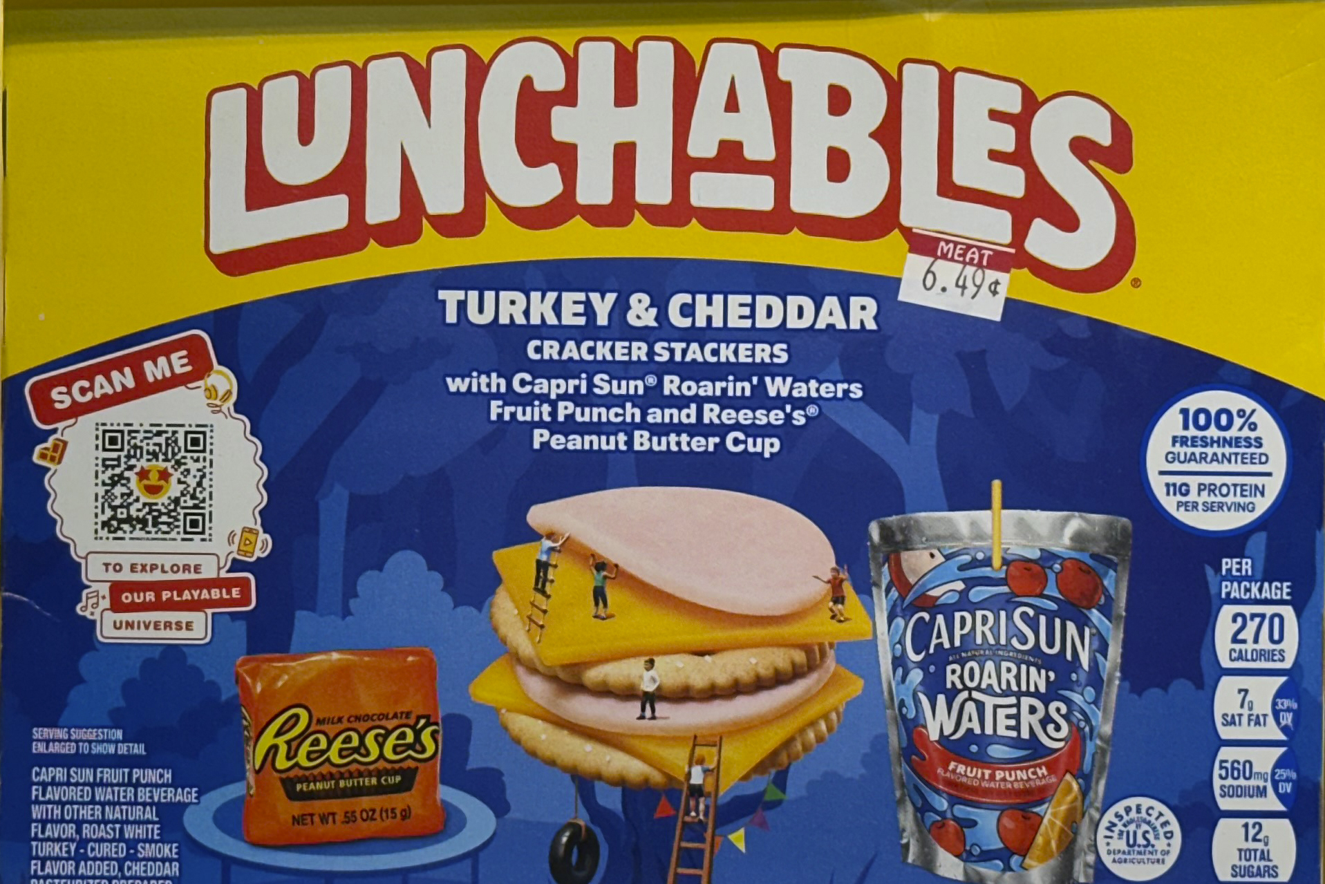 A Lunchables package is shown on a grocery store shelf in New York on Tuesday, Nov. 12, 2024. (AP Photo/Peter Morgan)