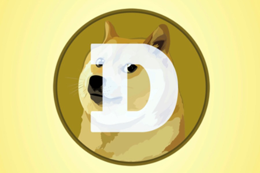 FILE - This mobile phone app screen shot shows the logo for Dogecoin, in New York, April 20, 2021. (AP Photo/Richard Drew, File)