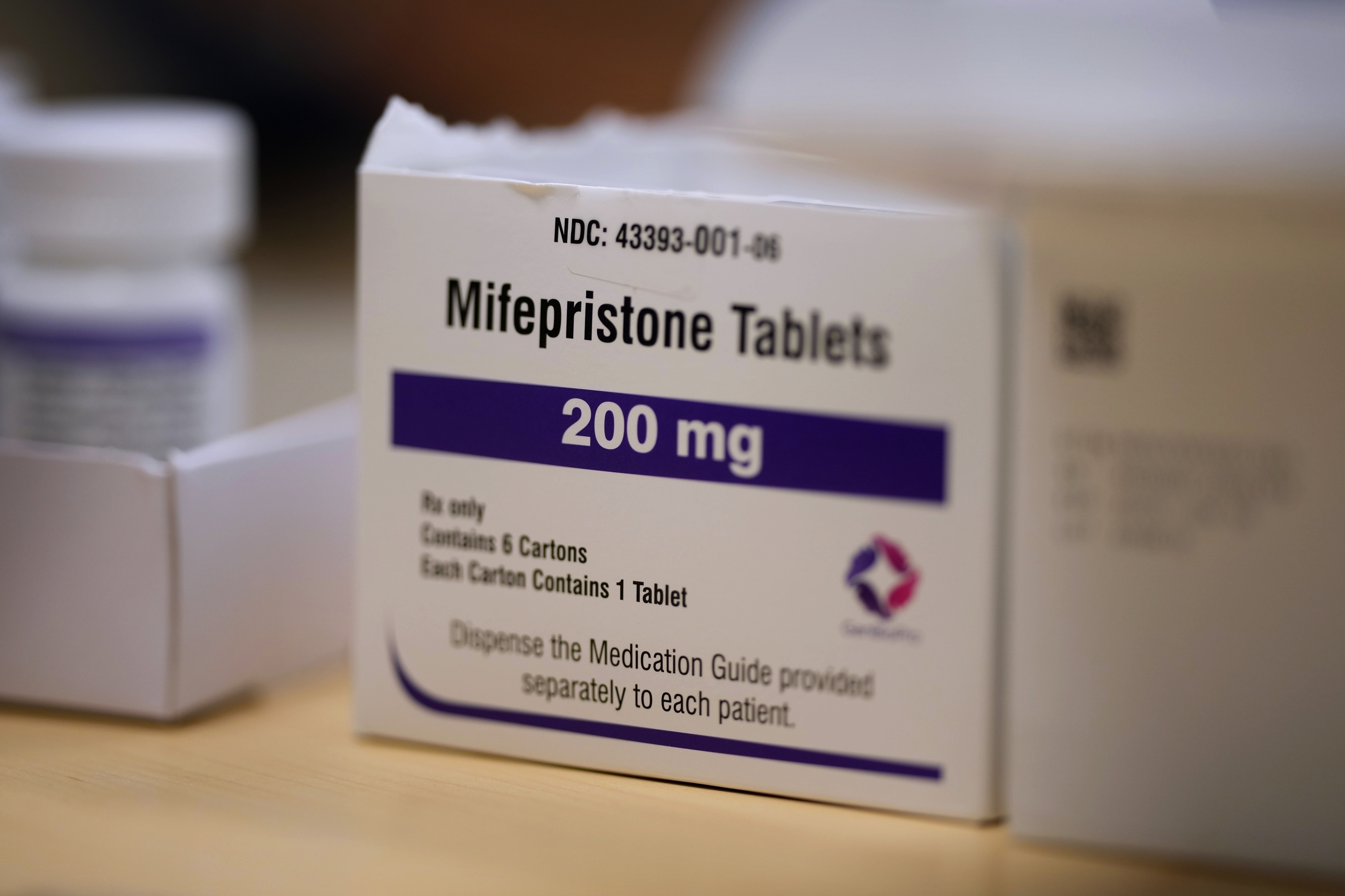 FILE - Mifepristone tablets are seen in a Planned Parenthood clinic July 18, 2024, in Ames, Iowa. (AP Photo/Charlie Neibergall, File)