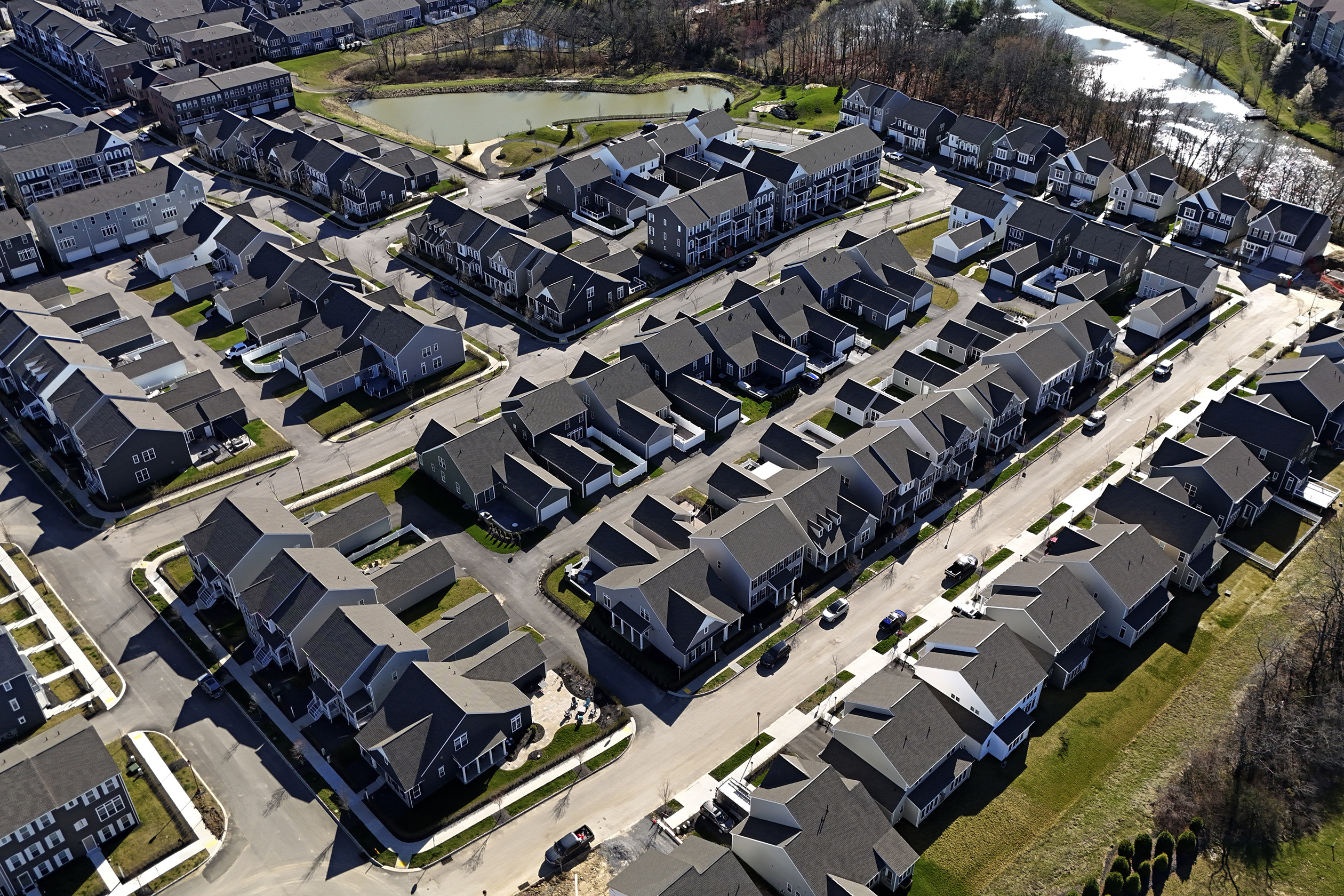 FILE - A housing development in Cranberry Township, Pa., is shown on March 29, 2024. (AP Photo/Gene J. Puskar, File)