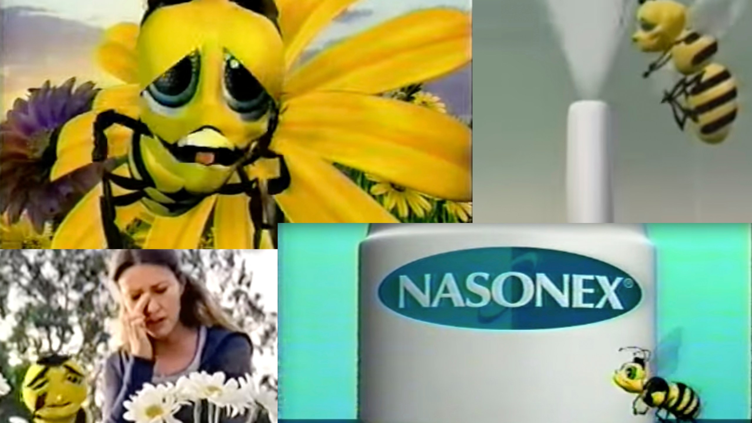 This combination of images from video shows scenes from Nasonex television commercials broadcast in the U.S. in the 2000s. (AP Photo)