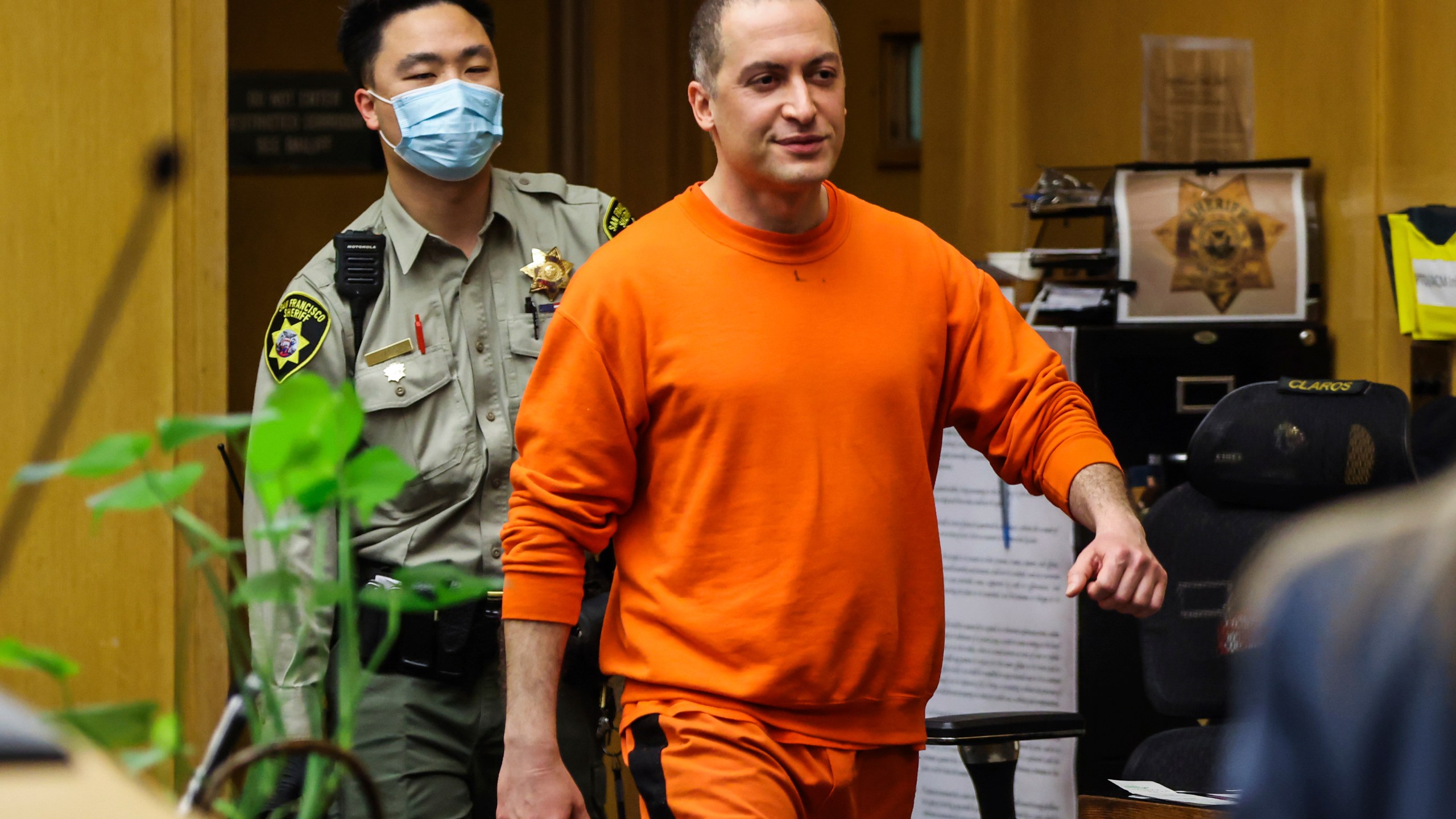 FILE - Nima Momeni, the man charged in the fatal stabbing of Cash App founder Bob Lee, makes his way into the courtroom for his arraignment in San Francisco, May 2, 2023. (Gabrielle Lurie/San Francisco Chronicle via AP, Pool, File)