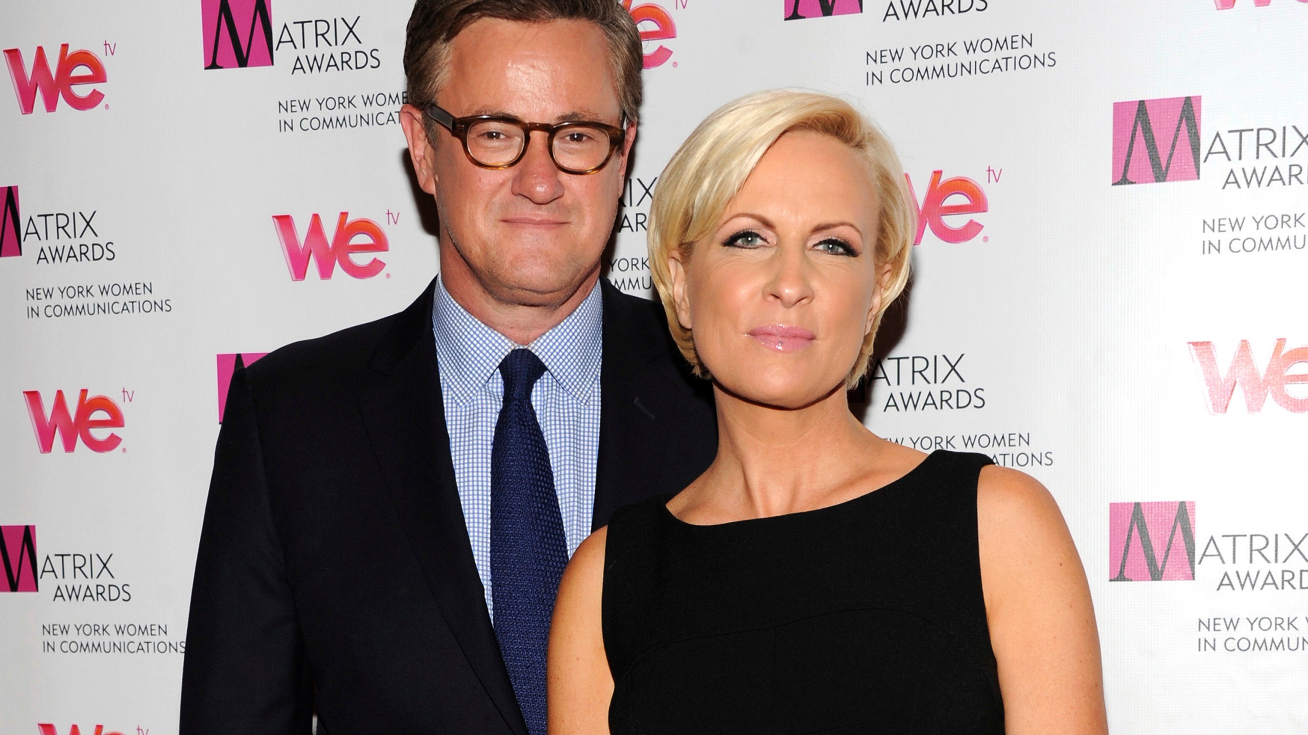 FILE - In this April 22, 2013 file photo, MSNBC's "Morning Joe" co-hosts Joe Scarborough and Mika Brzezinski, right, attend the 2013 Matrix New York Women in Communications Awards at the Waldorf-Astoria Hotel in New York. (Photo by Evan Agostini/Invision/AP, File)