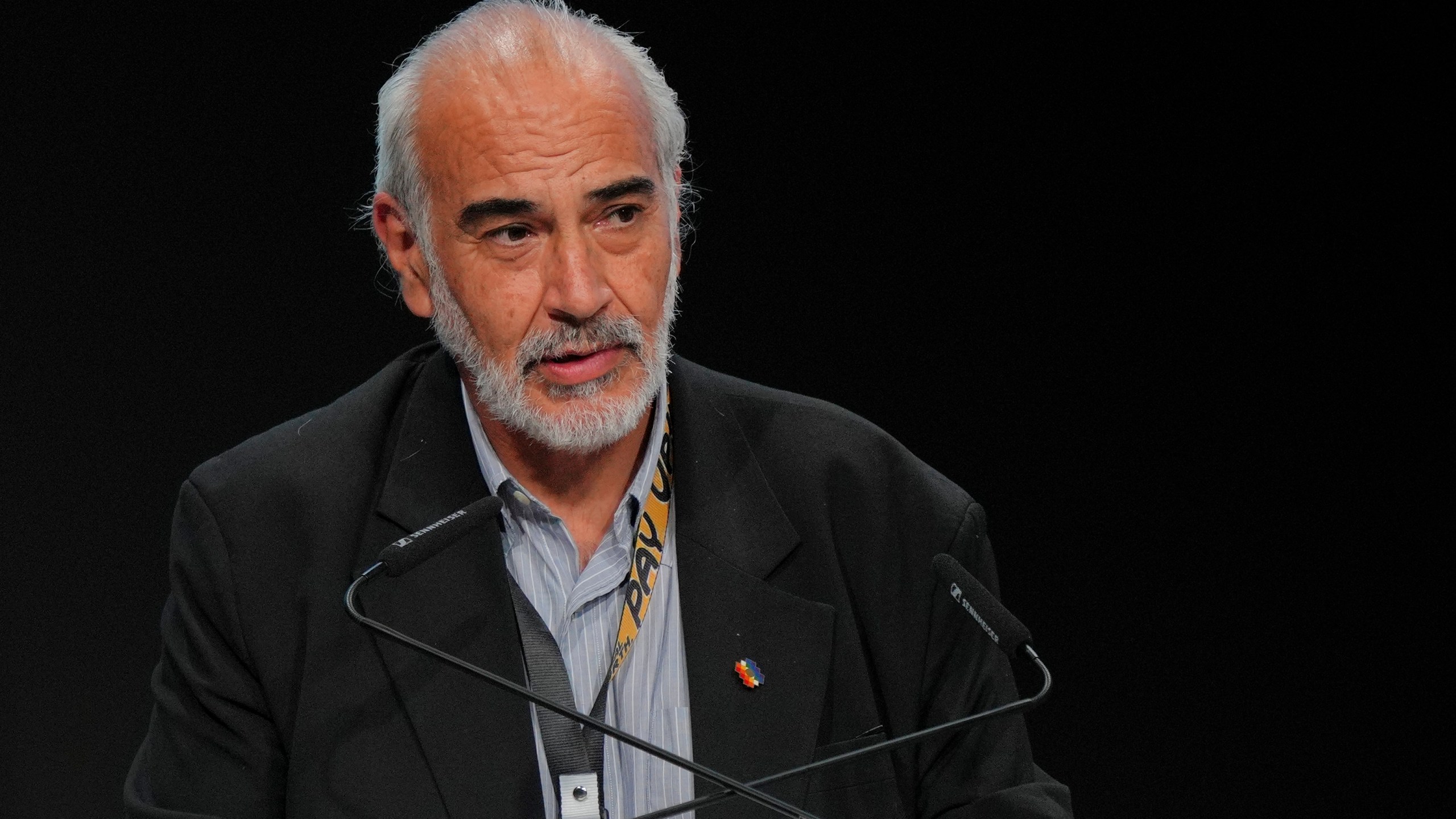 Bolivia foreign policy director and Like-Minded Group chair Diego Balanza speaks during a plenary session at the COP29 U.N. Climate Summit, Tuesday, Nov. 19, 2024, in Baku, Azerbaijan. (AP Photo/Peter Dejong)