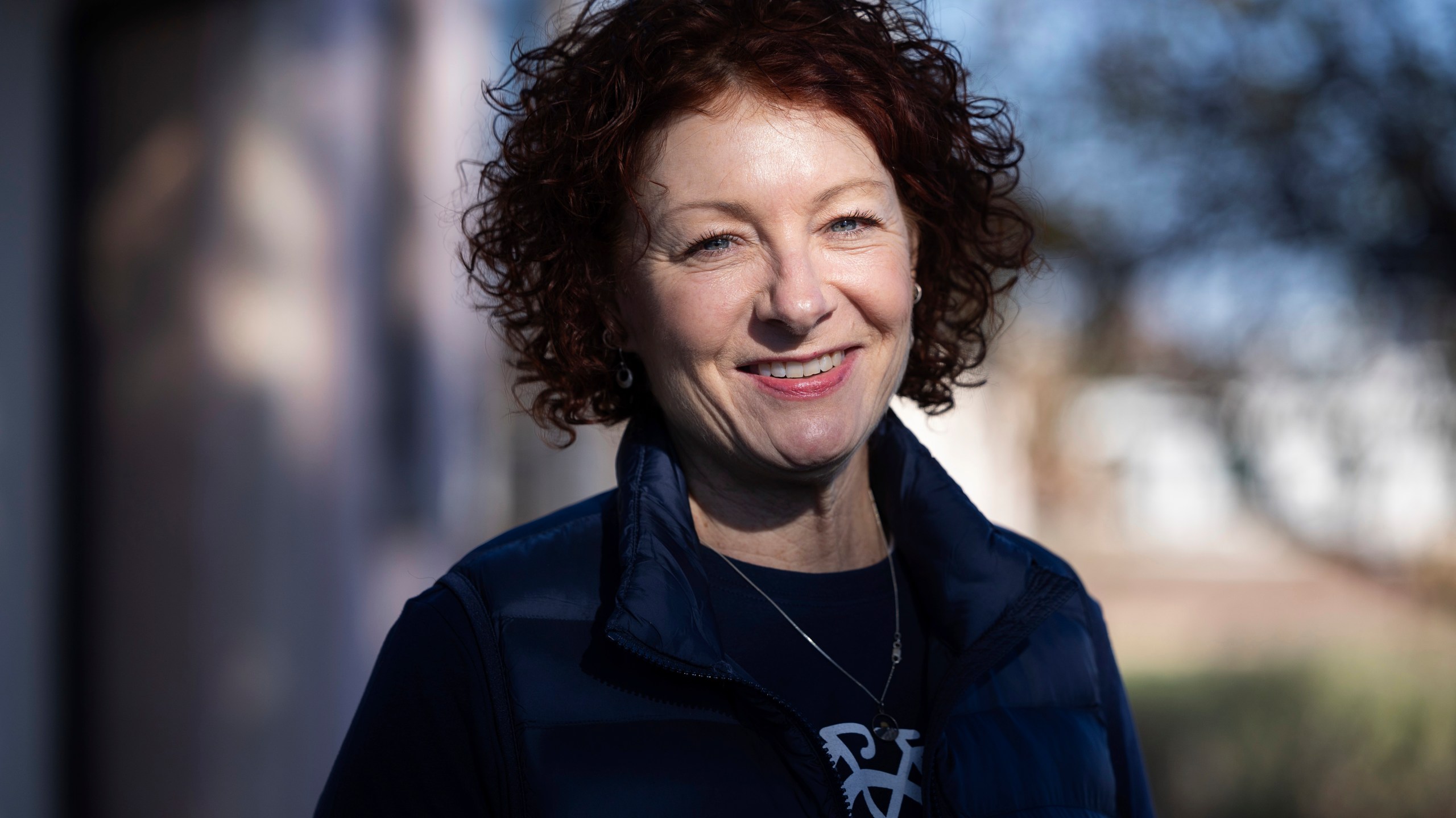 Shari Weiss Shanks, the executive director Lincoln Bike Kitchen, poses for a photo on Tuesday, Nov. 12, 2024, in Lincoln, Neb. (AP Photo/Rebecca S. Gratz)