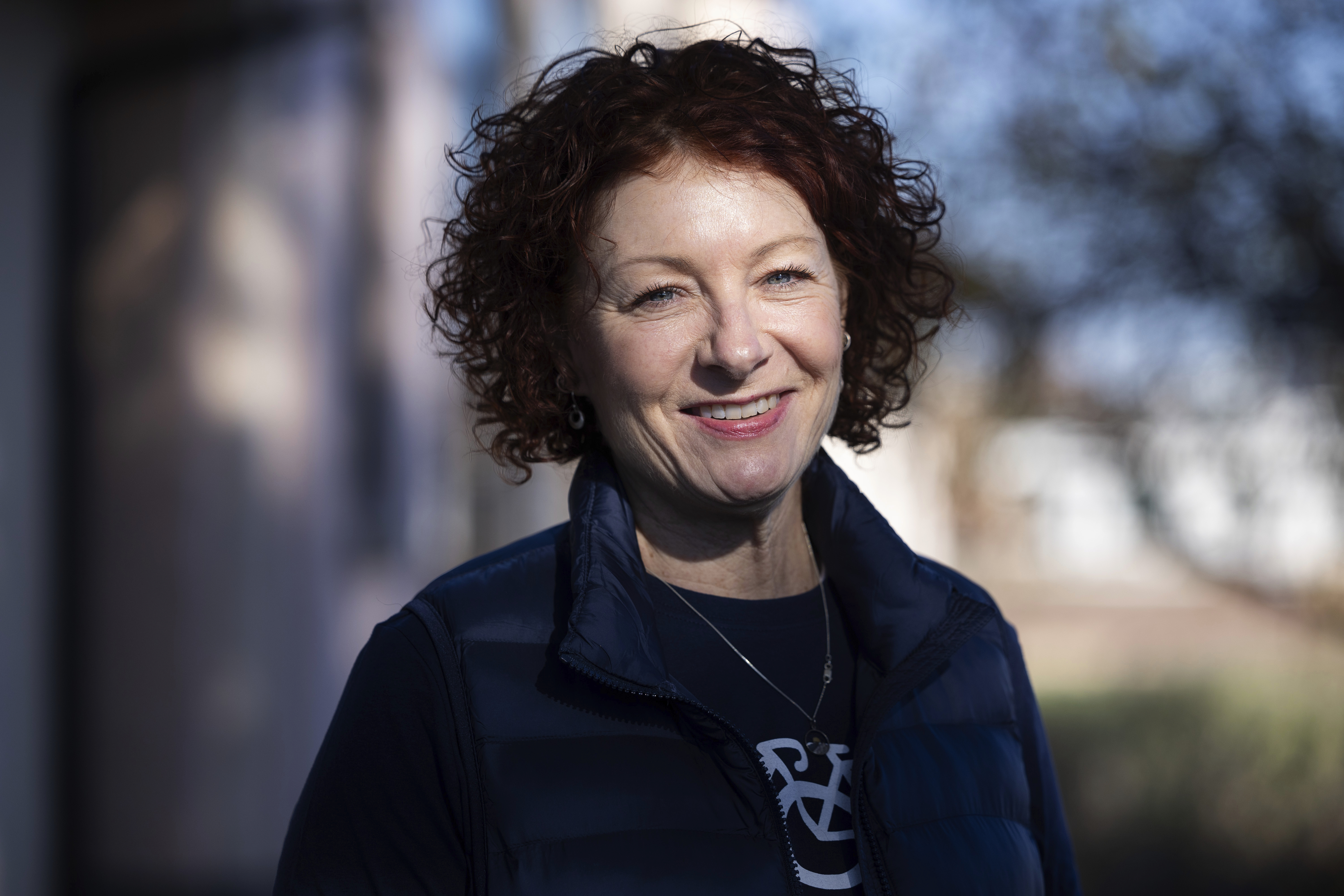 Shari Weiss Shanks, the executive director Lincoln Bike Kitchen, poses for a photo on Tuesday, Nov. 12, 2024, in Lincoln, Neb. (AP Photo/Rebecca S. Gratz)