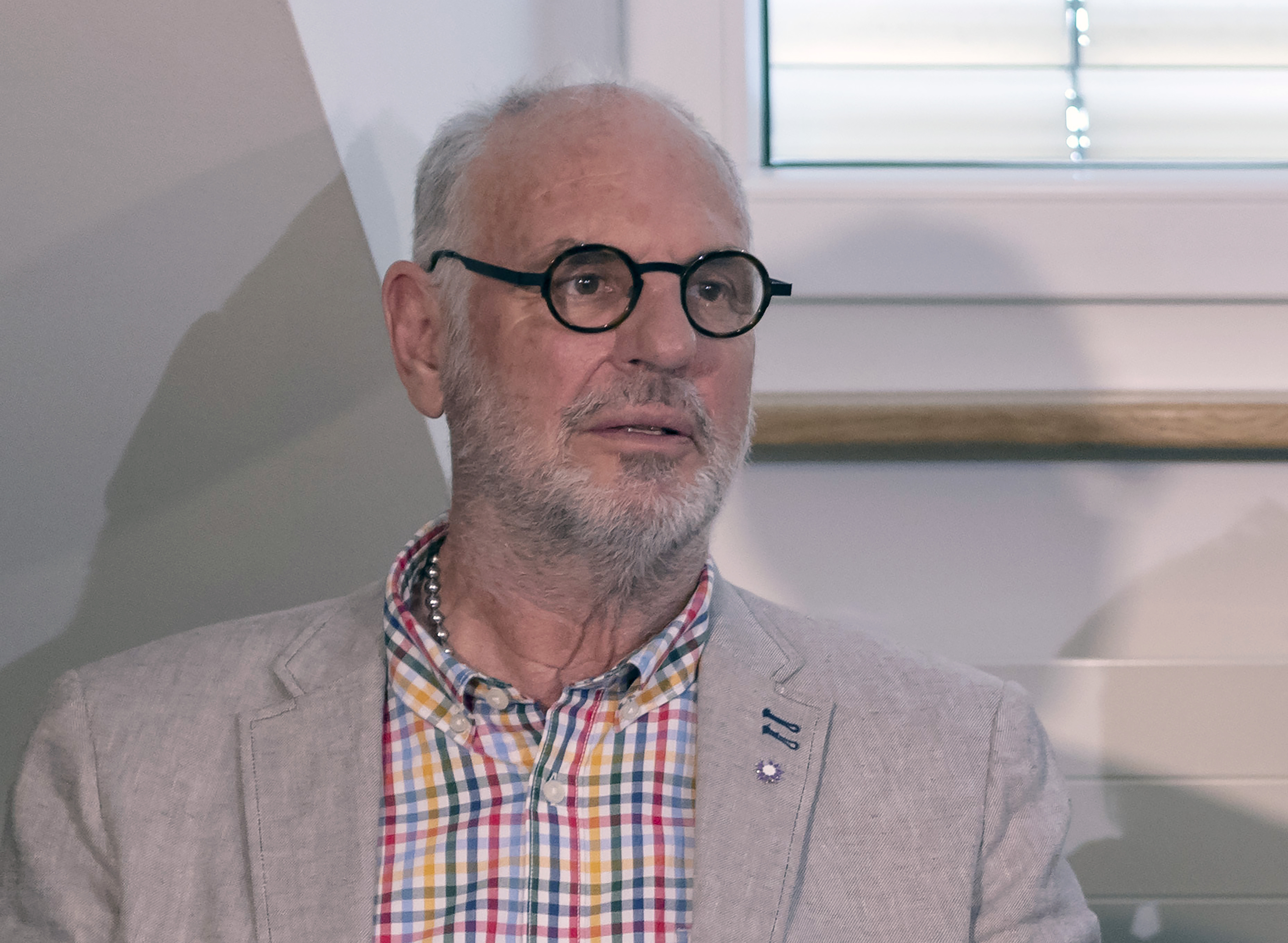 FILE - Philip Nitschke, founder and director of the pro-euthanasia group Exit International, attends a press conference in Basel, Switzerland, on May 9, 2018. (Georgios Kefalas/Keystone via AP, file)