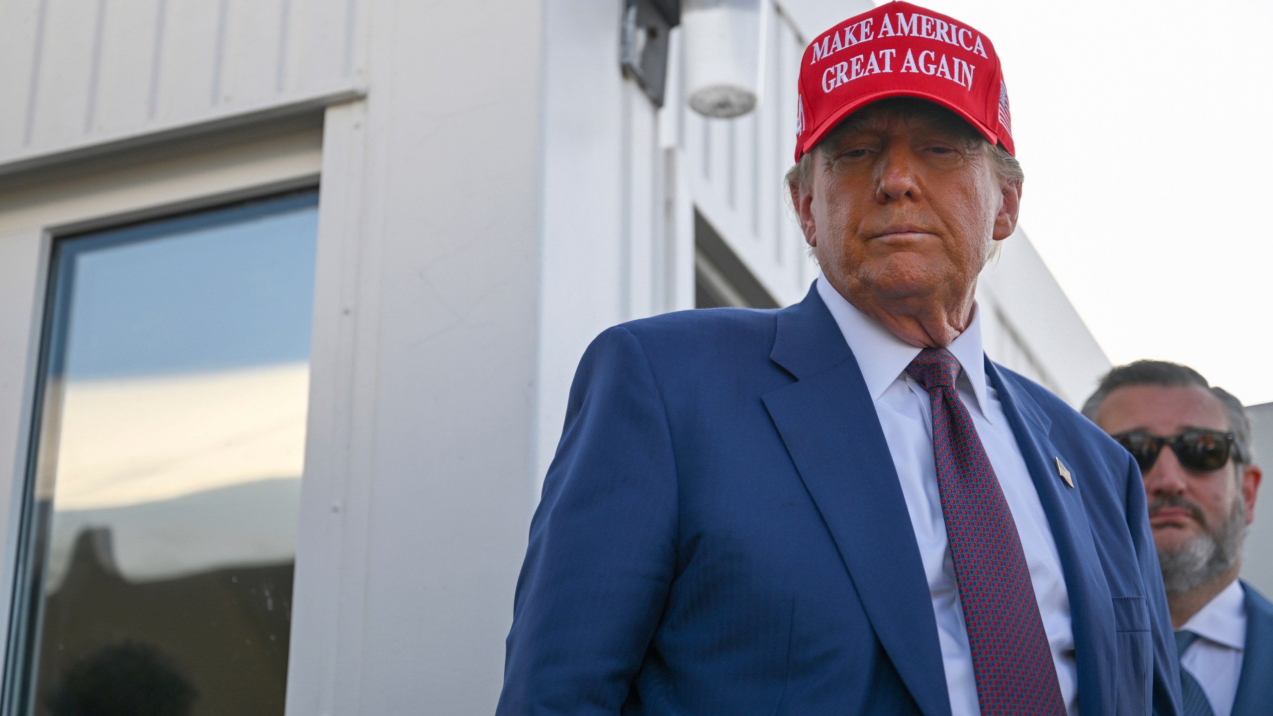 President-elect Donald Trump arrives before the launch of the sixth test flight of the SpaceX Starship rocket Tuesday, Nov. 19, 2024 in Boca Chica, Texas. (Brandon Bell/Pool via AP)