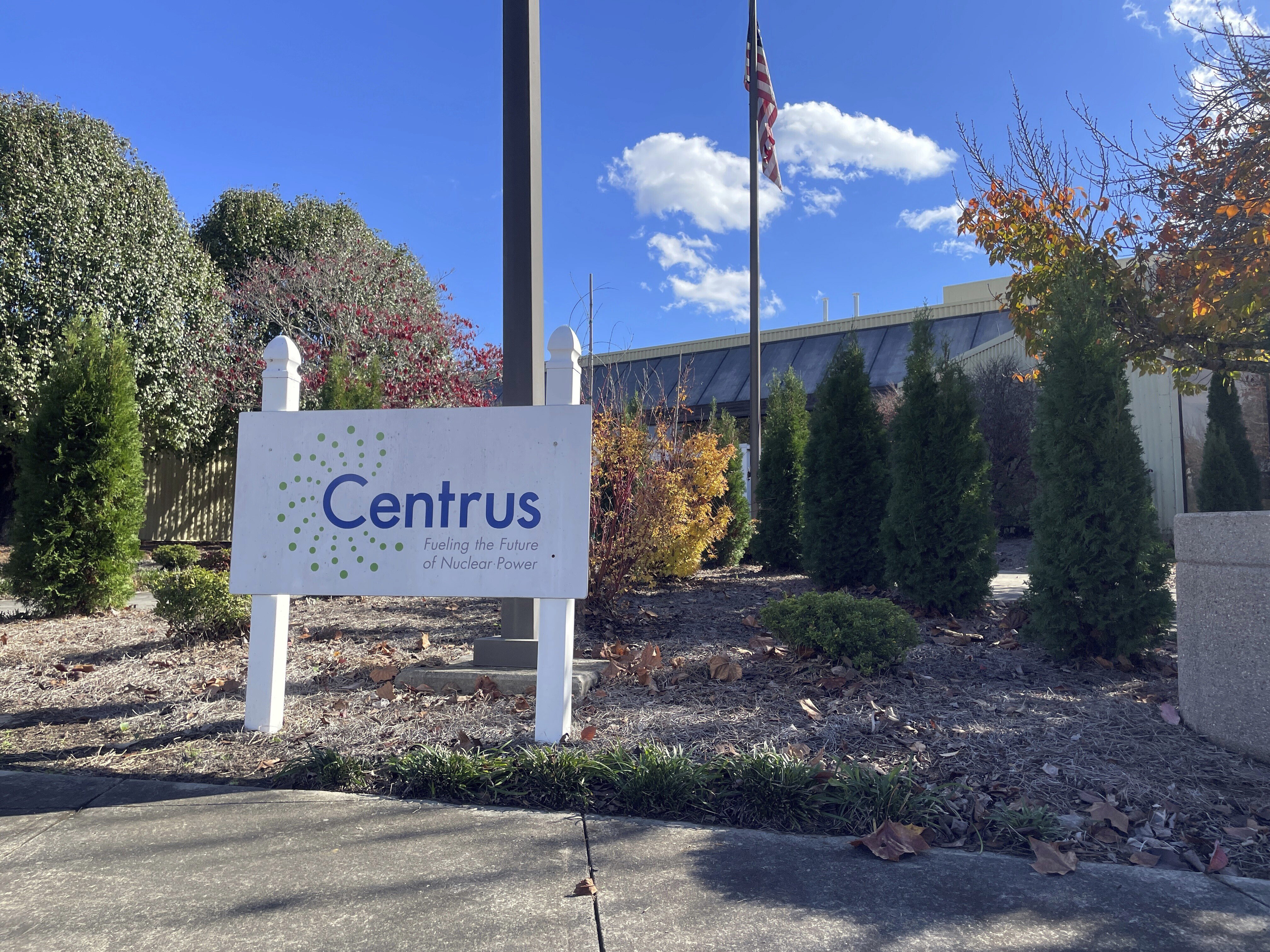 Centrus Energy's Technology and Manufacturing Center in Oak Ridge, Tenn., Wednesday, Nov. 20, 2024, after the company announced an expansion of its production of centrifuges at the Tennessee facility to be used for to enrich uranium, which fuels nuclear power plants, at its operations in Piketon, Ohio. (AP Photo/Jonathan Mattise)