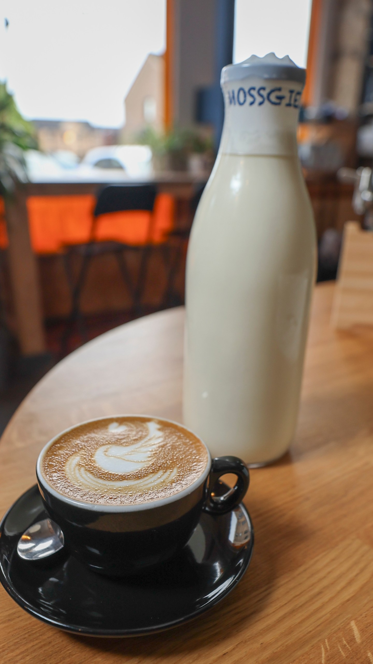 This undated handout photo shows a £272 flat white, made with espresso and steamed milk from Mossgiel Farm, at The Good Coffee Cartel in Glasgow, Scotland. (Mossgiel Organic Dairy via AP)