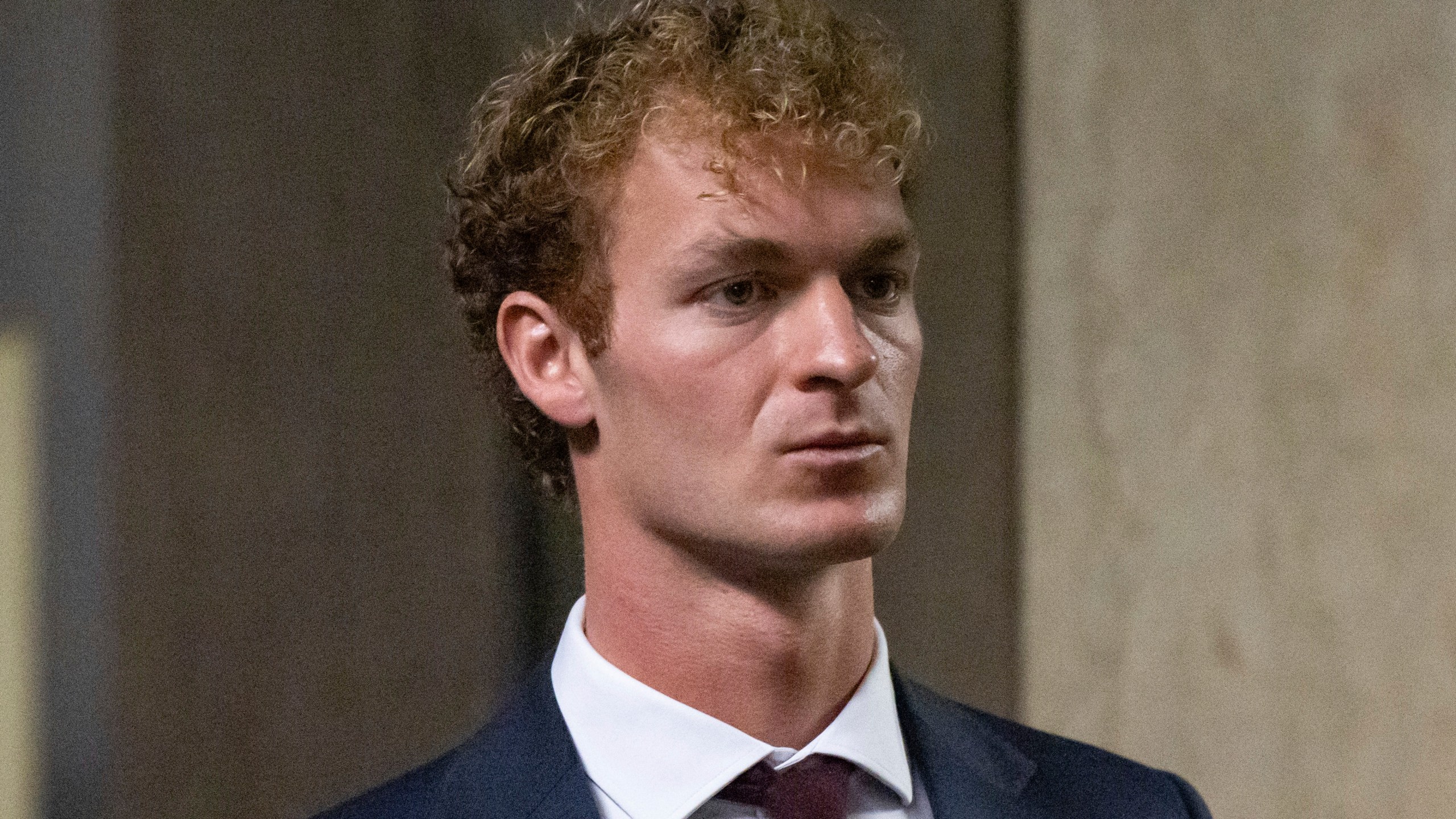 Daniel Penny leaves the courtroom for a lunch break in New York, Monday, Nov. 18, 2024. (AP Photo/Yuki Iwamura)