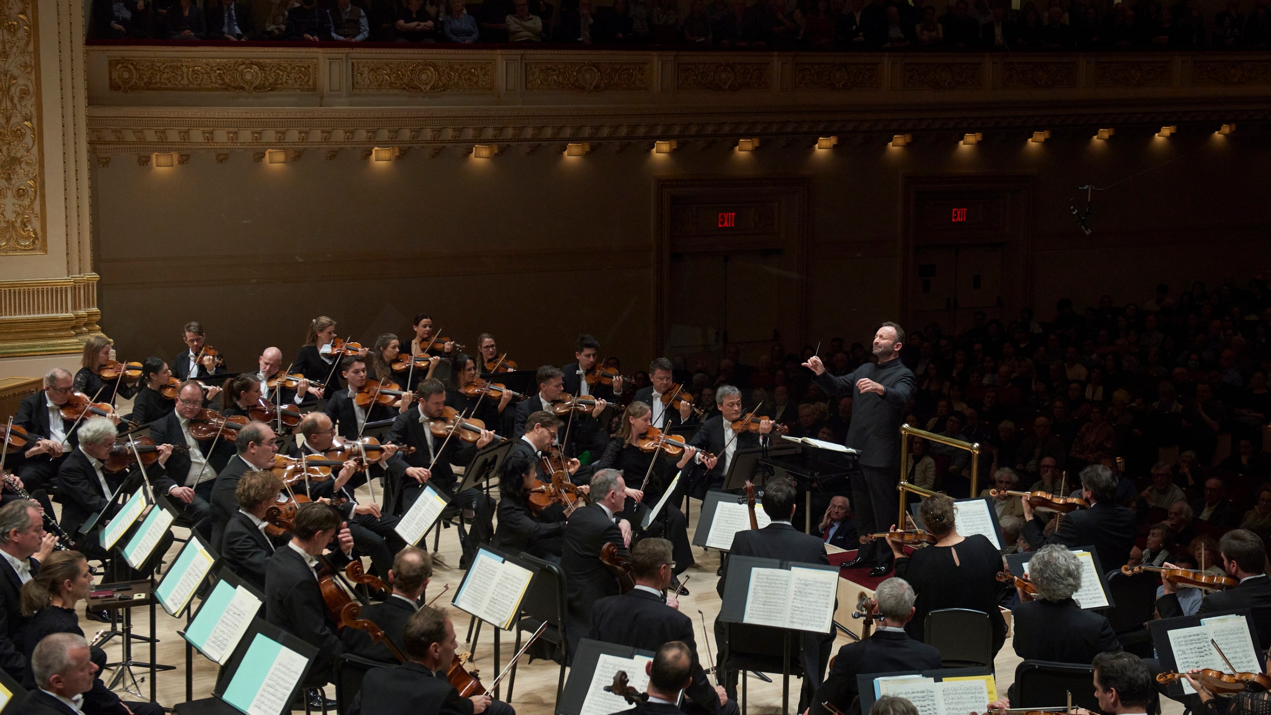 This image released by Carnegie Hall shows Kirill Petrenko, chief conductor of the Berlin Philharmonic, leading the orchestra at Carnegie Hall on Nov. 17, 2024 in New York. (Stefan Cohen/Carnegie Hall via AP)