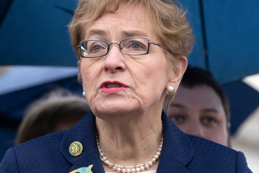 FILE - Rep. Marcy Kaptur, D-Ohio, speaks, Jan. 31, 2023, at a news conference on Capitol Hill in Washington. (AP Photo/Jacquelyn Martin, File)