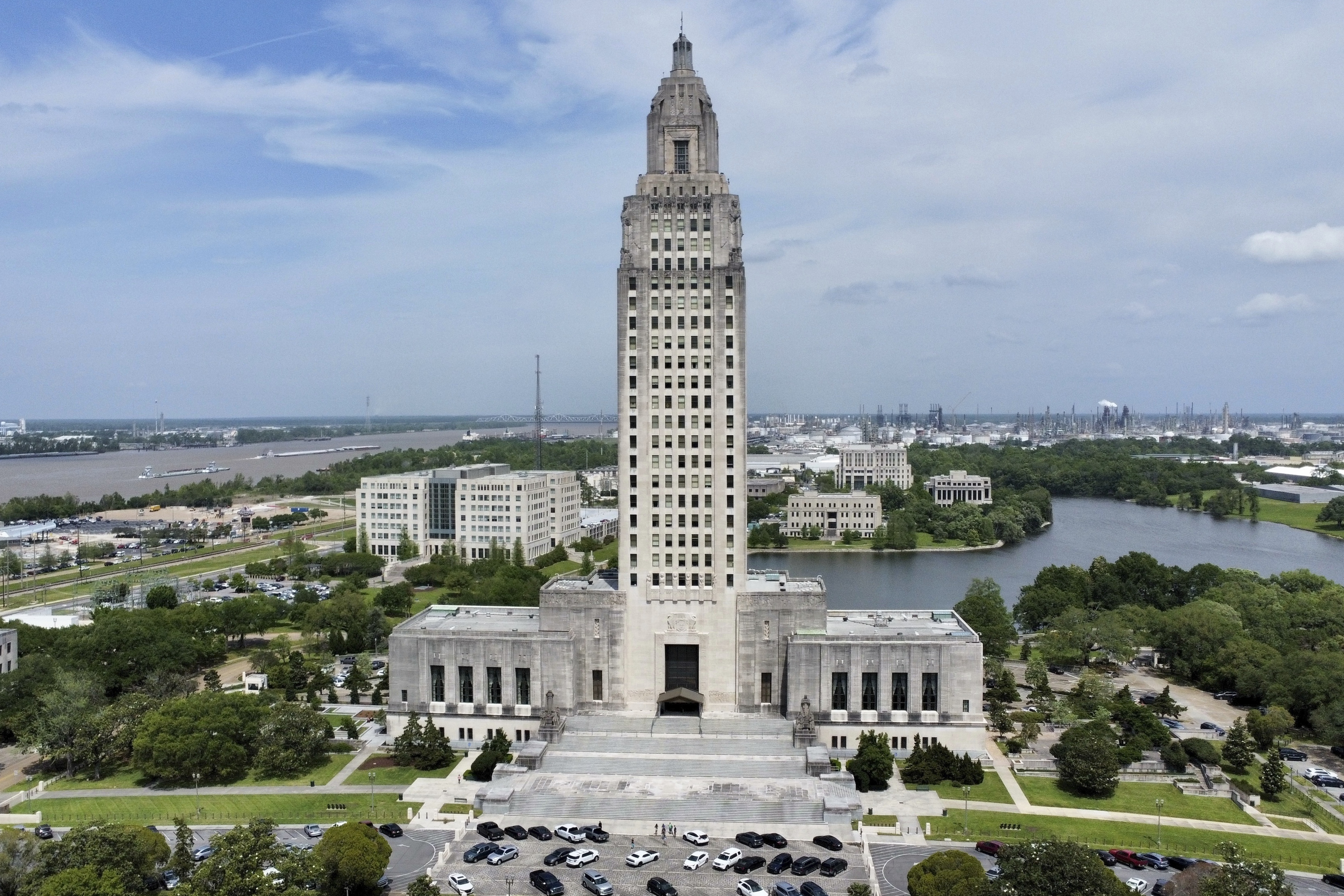 FILE - The Louisiana state Capitol stands on April 4, 2023, in Baton Rouge, La. (AP Photo/Stephen Smith, File)