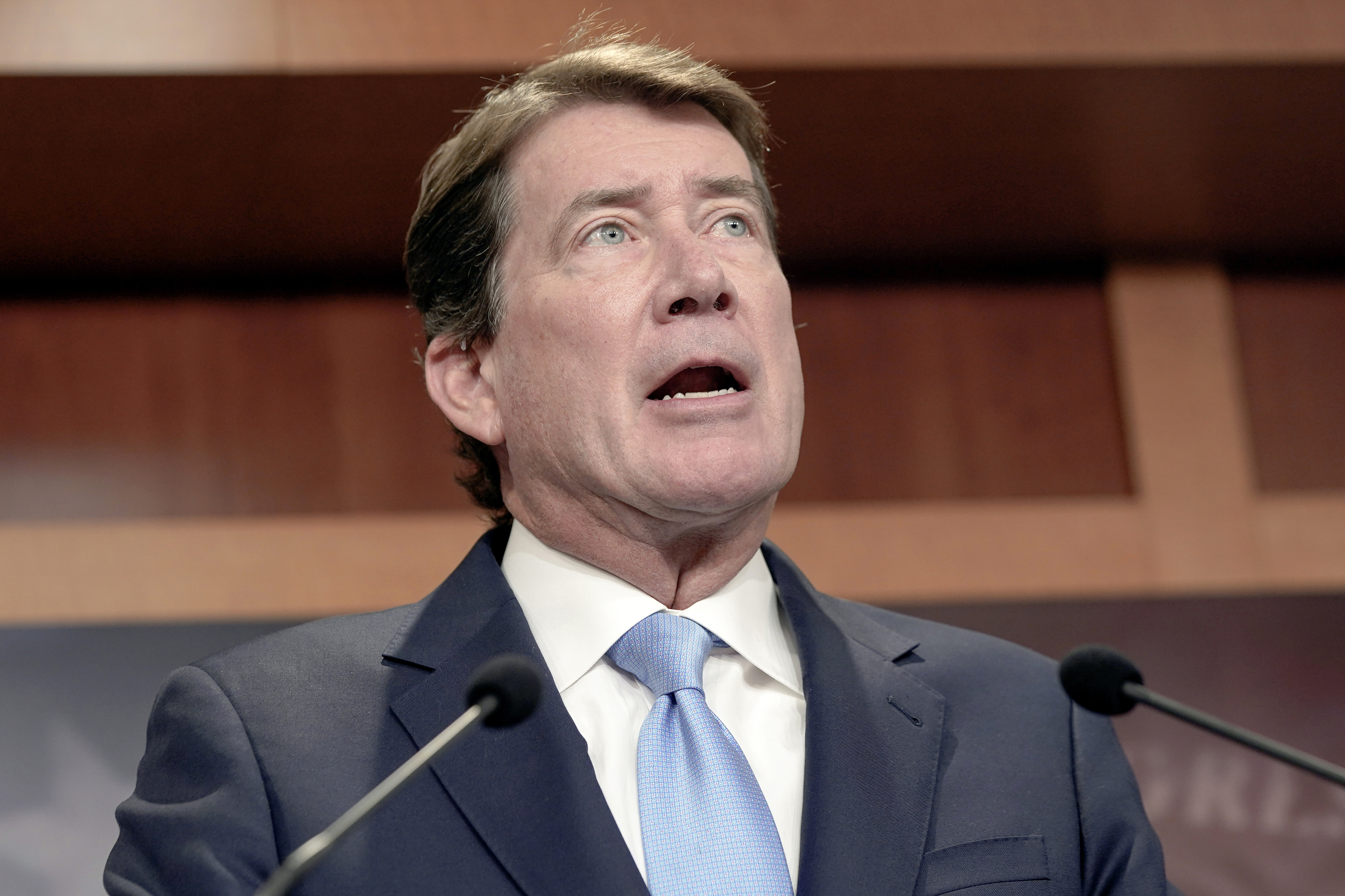 FILE - Sen. Bill Hagerty, R-Tenn., talks during a press conference, Jan. 25, 2024, at the Capitol in Washington. (AP Photo/Mariam Zuhaib, File)