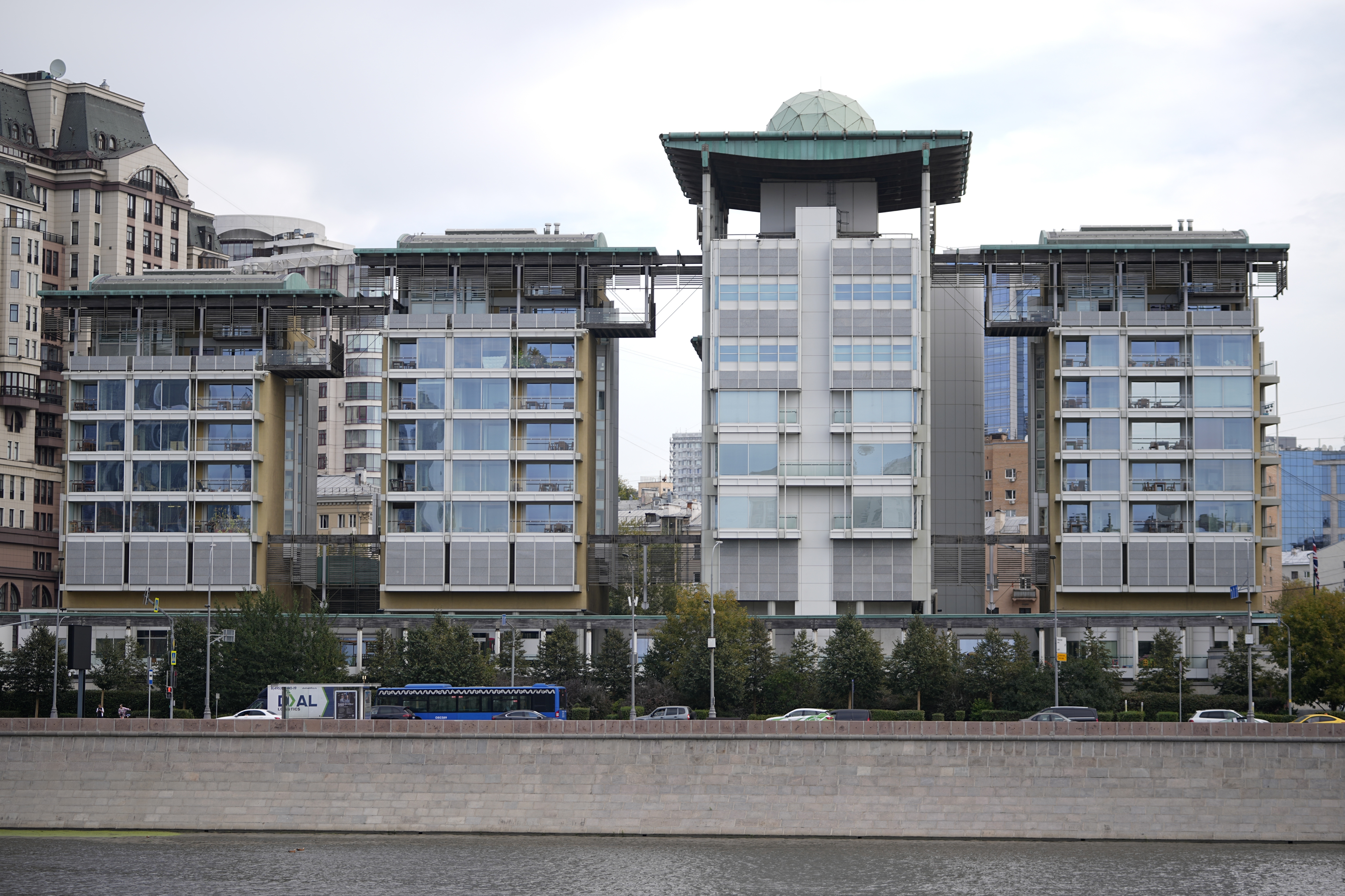 A view of the British Embassy building in Moscow, Russia, Friday, Sept. 13, 2024. Russian authorities on Tuesday ordered a British diplomat to leave the country on allegations of spying as tensions soar over the conflict in Ukraine. (AP Photo)