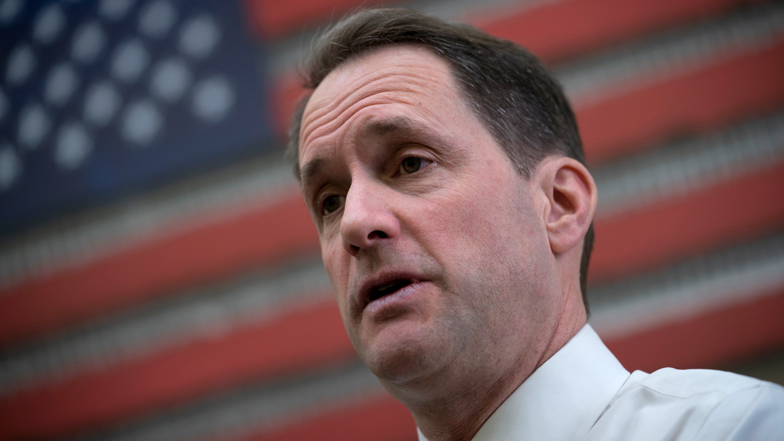 FILE - Rep. Jim Himes, D-Conn., speaks with The Associated Press about his new role on the House Intelligence Committee, in his office on Capitol Hill in Washington, Feb. 1, 2023. (AP Photo/J. Scott Applewhite, File)