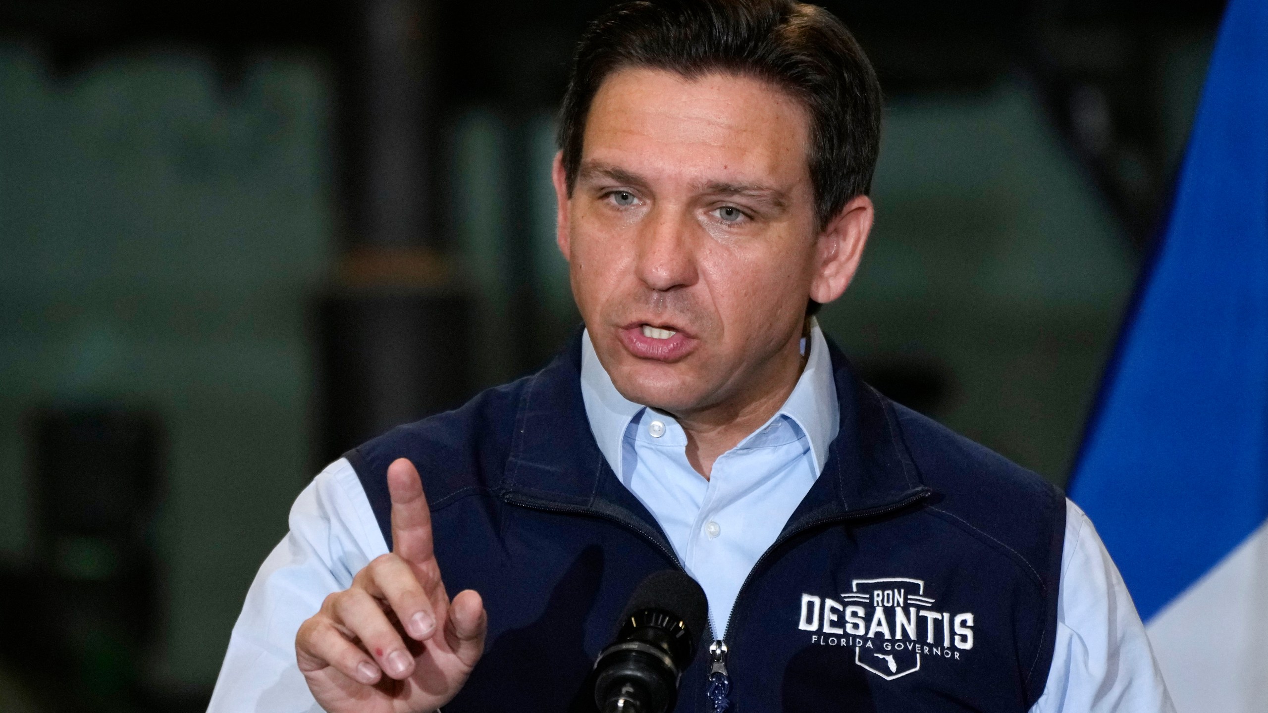 FILE - Republican presidential candidate Florida Gov. Ron DeSantis speaks during a campaign event on May 31, 2023, in Salix, Iowa. (AP Photo/Charlie Neibergall, File)