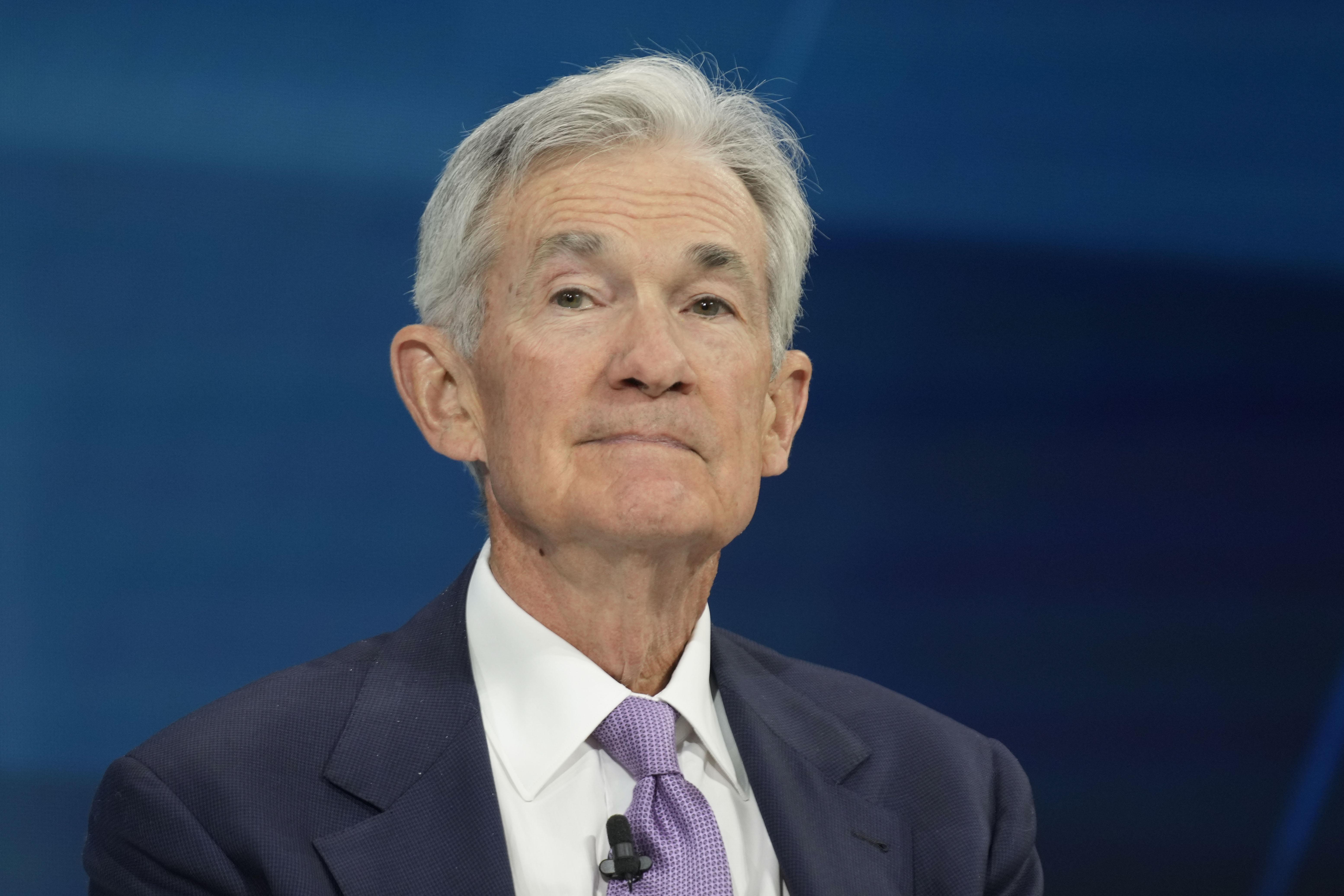 Federal Reserve chair Jerome Powell speaks at the DealBook Summit in New York, Wednesday, Dec. 4, 2024. (AP Photo/Seth Wenig)