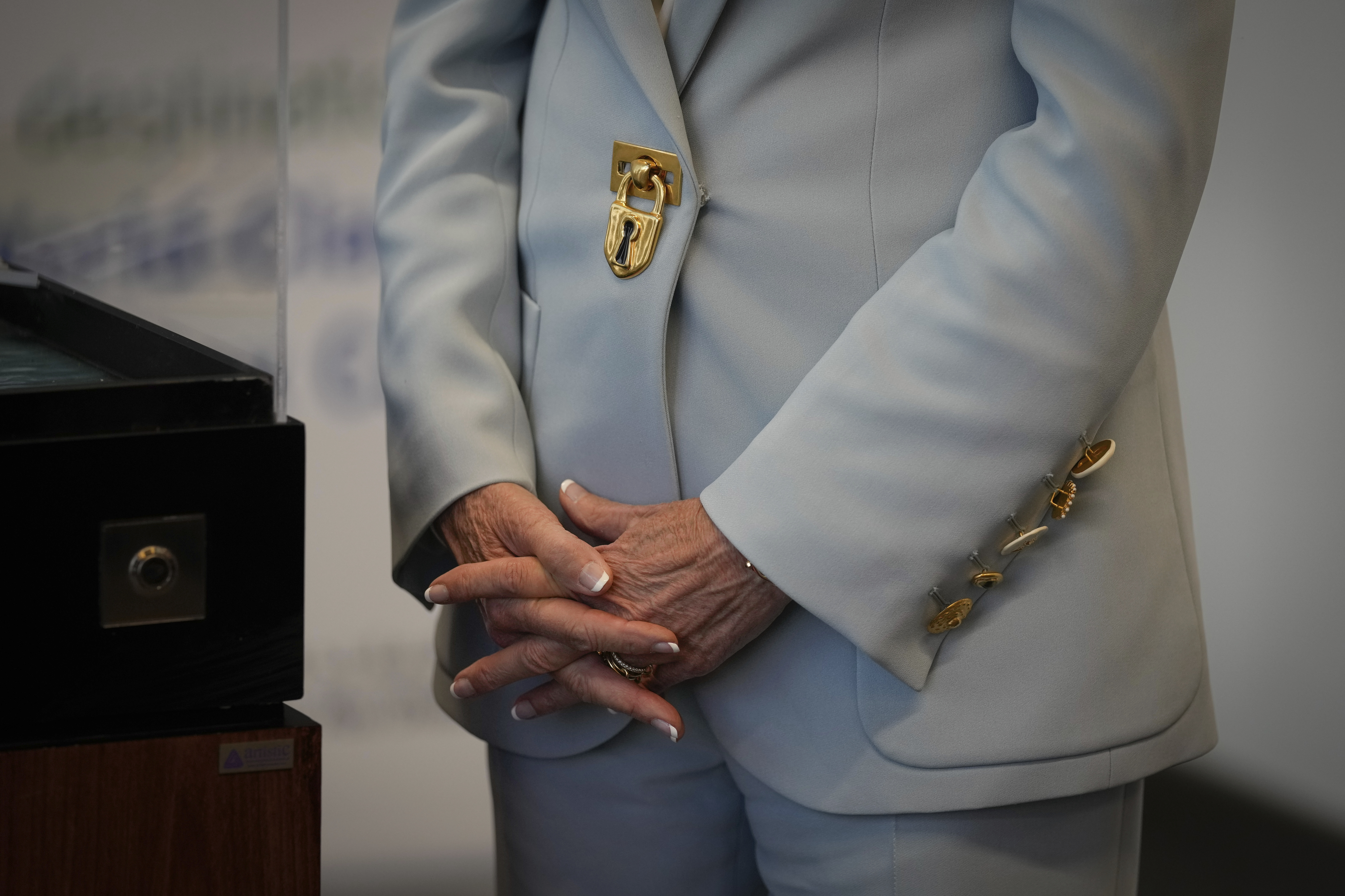 First lady Jill Biden visits Cleveland Clinic in Abu Dhabi, United Arab Emirates, Thursday, Dec. 5, 2024. (AP Photo/Altaf Qadri)