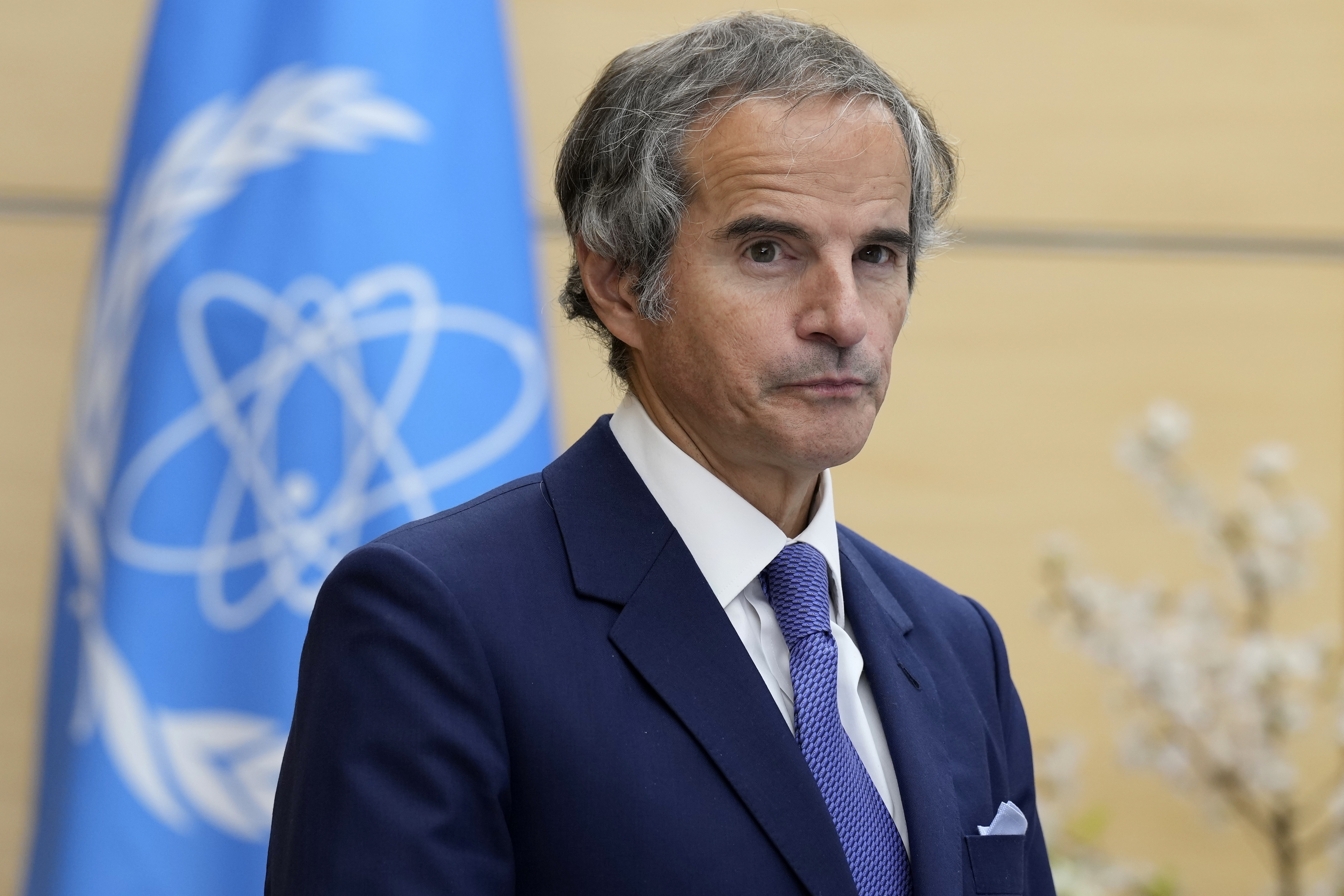 FILE - International Atomic Energy Agency Director General Rafael Mariano Grossi during a meeting with the Japanese government in Tokyo Thursday, March 14, 2024. (AP Photo/Eugene Hoshiko, Pool, File)