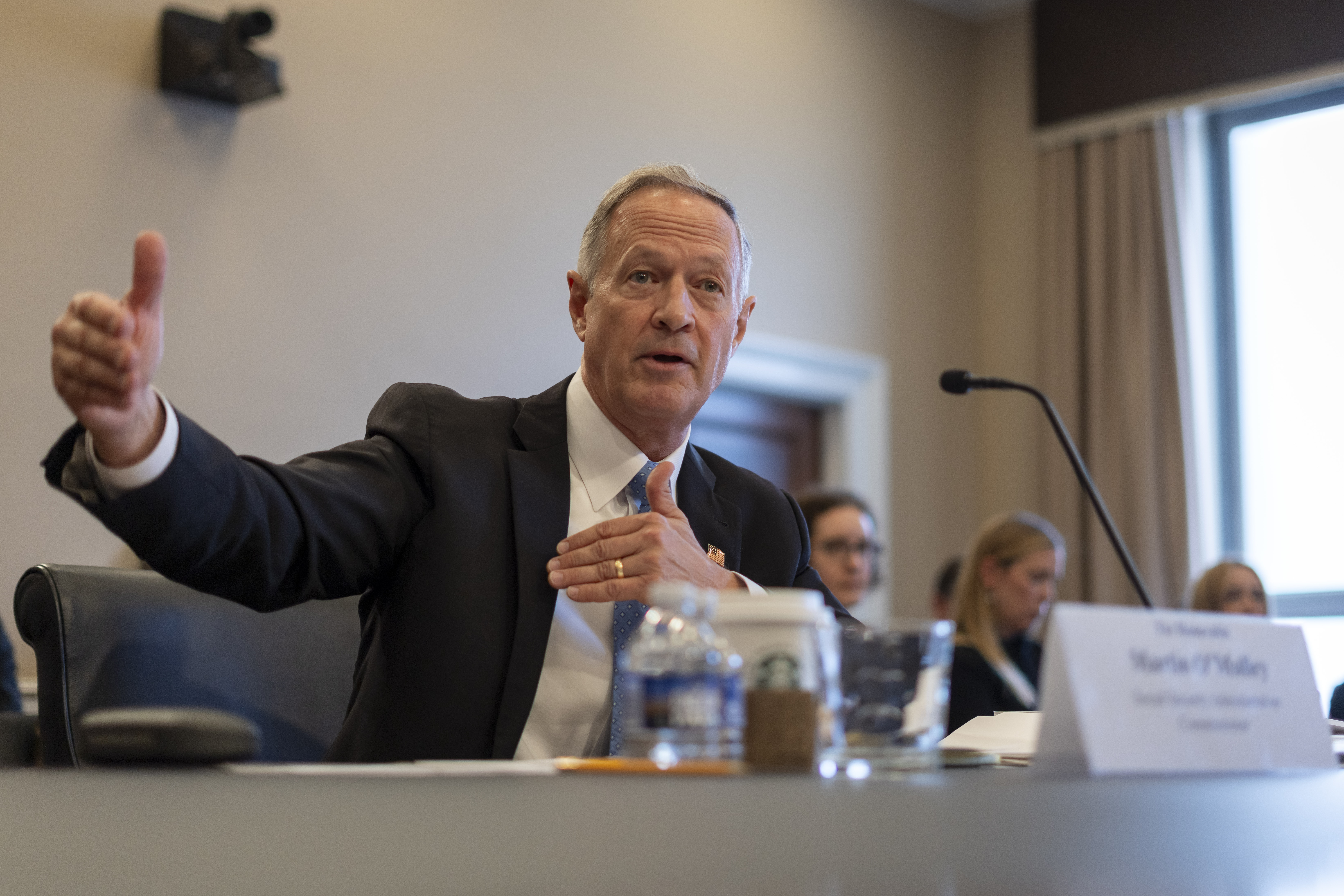 FILE - Commissioner of the Social Security Administration Martin O'Malley testifies on Capitol Hill in Washington, Nov. 20, 2024. (AP Photo/Ben Curtis, File)