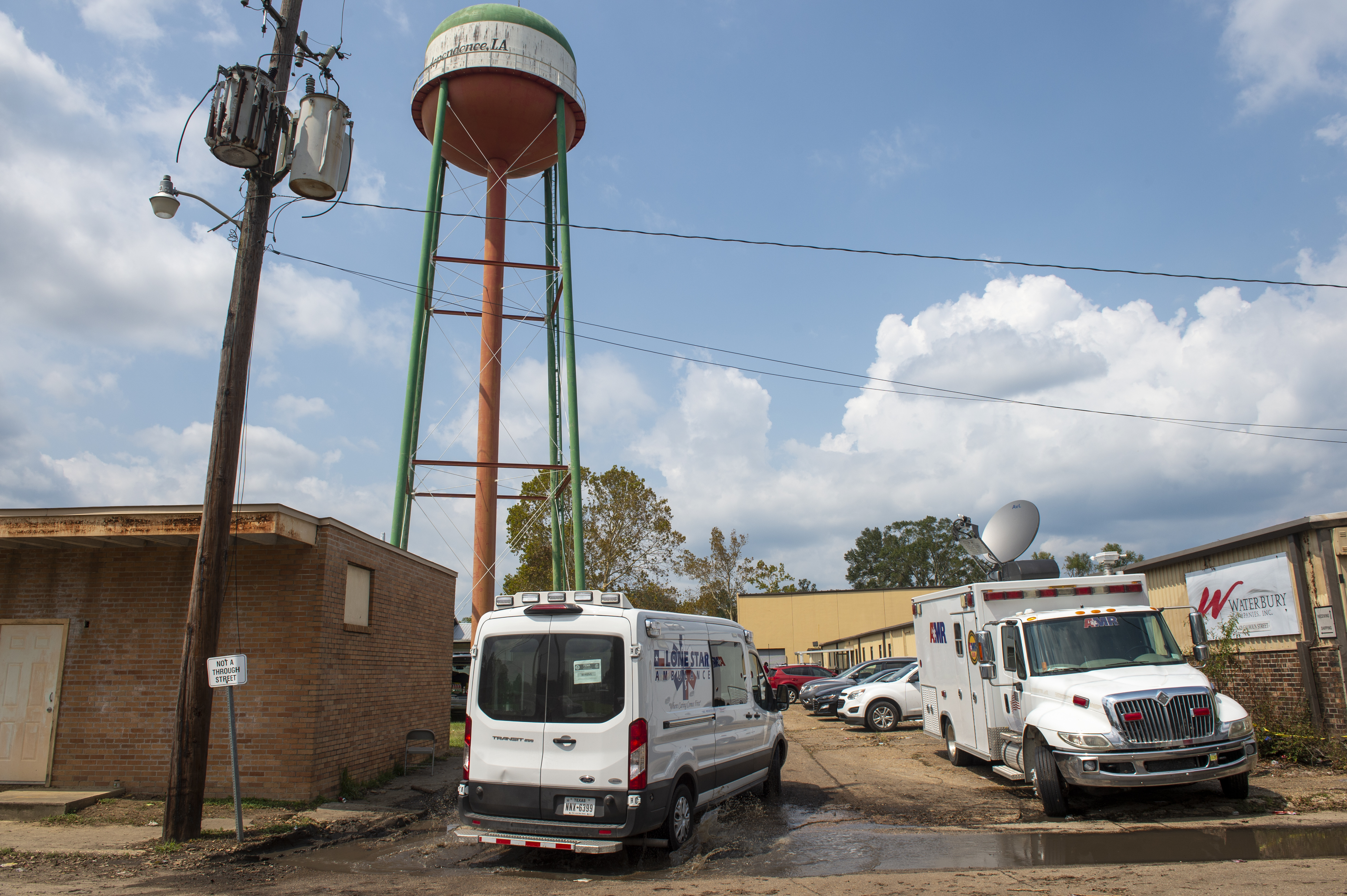 FILE - Emergency personnel arrive to evacuate people at a mass shelter, Sept. 2, 2021, in Independence, La. (Chris Granger/The New Orleans Advocate via AP, File)